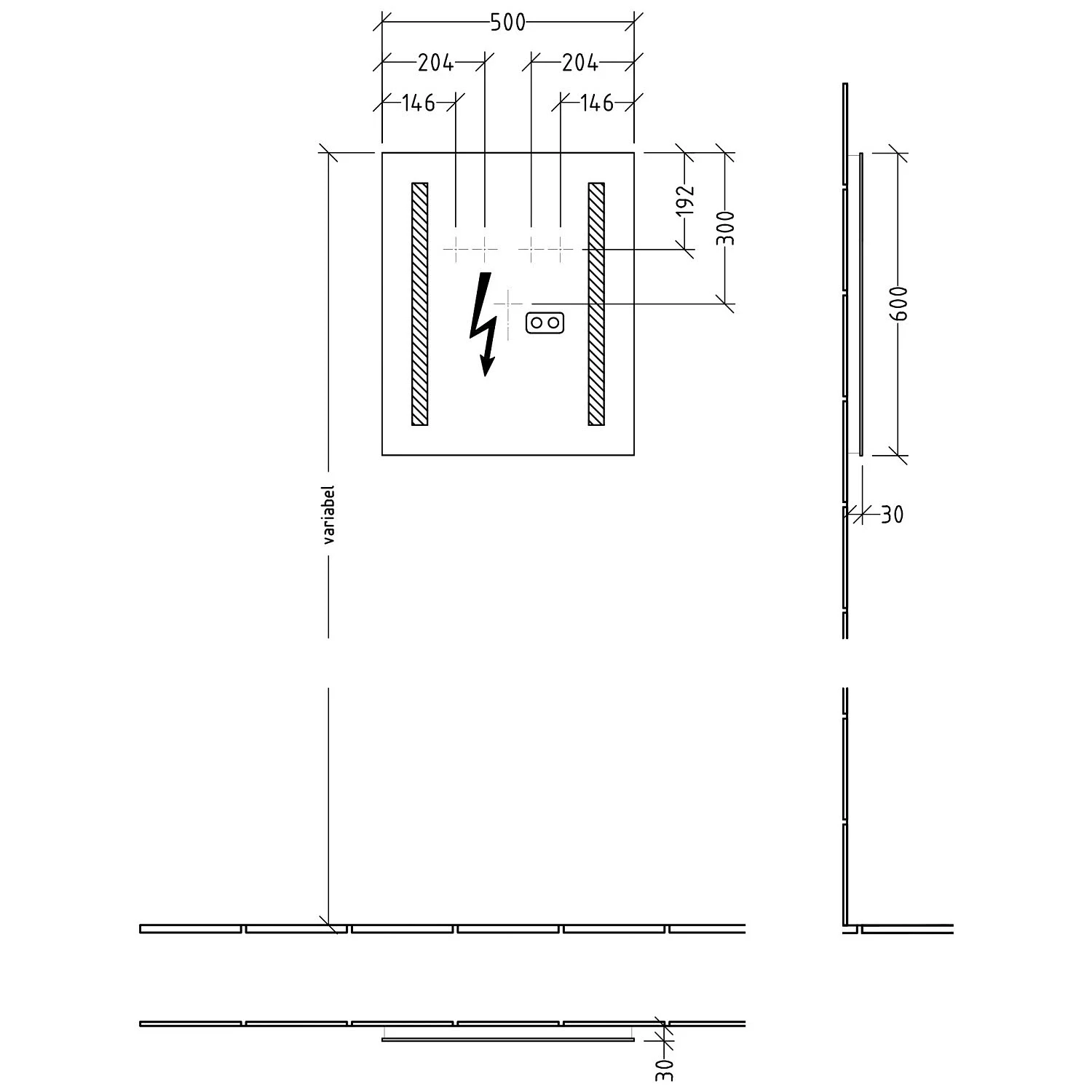 Sanipa Reflection Badspiegel LUCY 50 cm mit coolwhite LED-Beleuchtung Bild 5