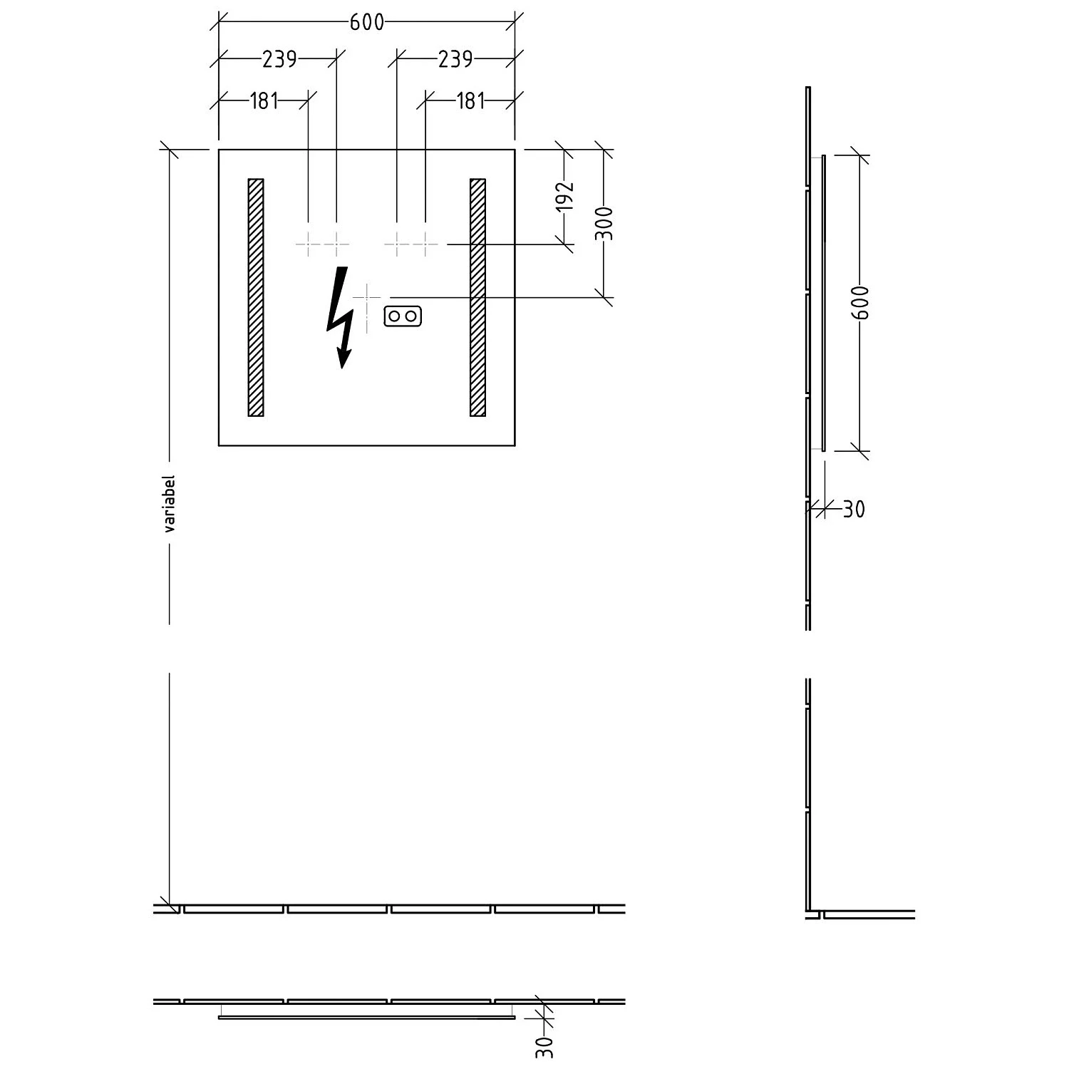 Sanipa Reflection Badspiegel LUCY 60 cm mit warmweißer LED-Beleuchtung Bild 4