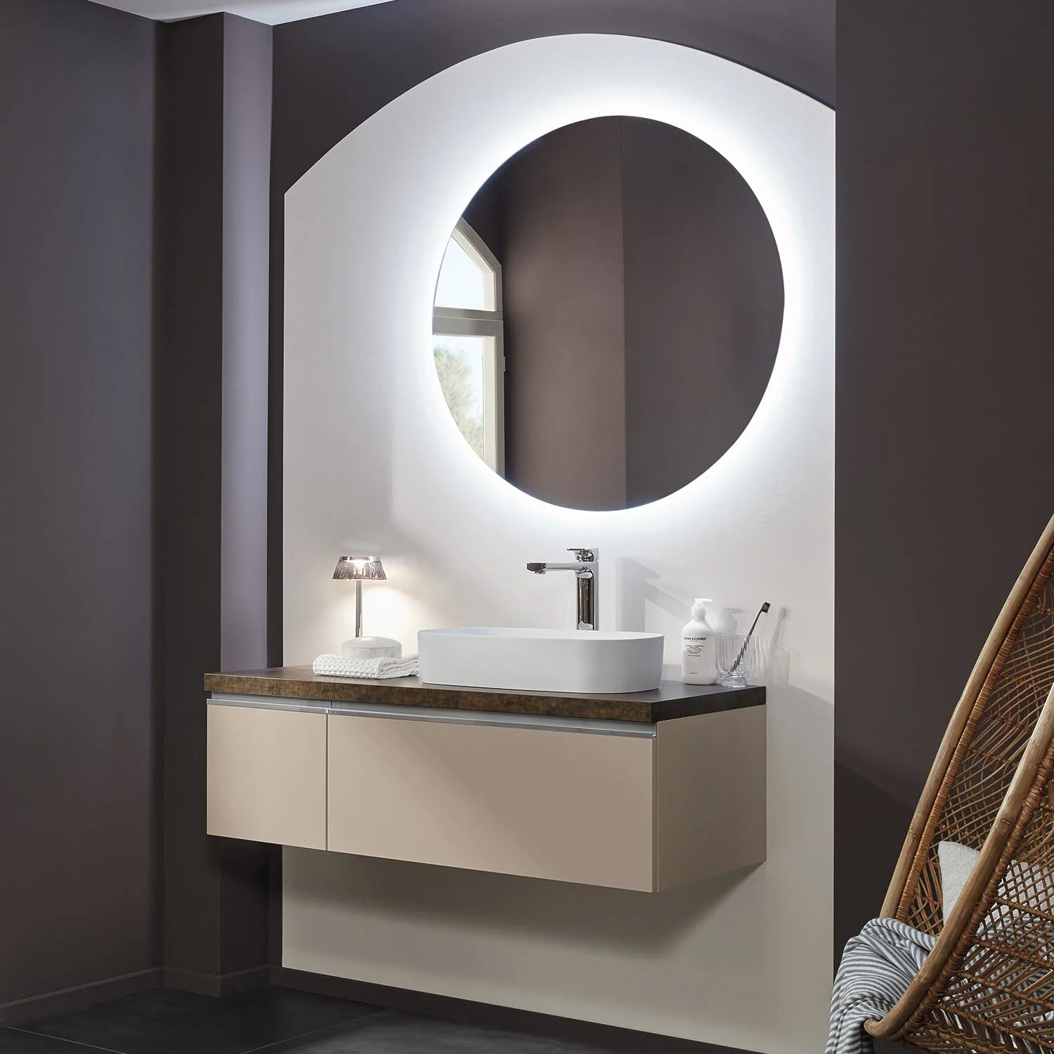 Sanipa Reflection Badspiegel LOLA 75 mit coolwhite LED-Beleuchtung und einem Durchmesser von 75 cm Bild 3