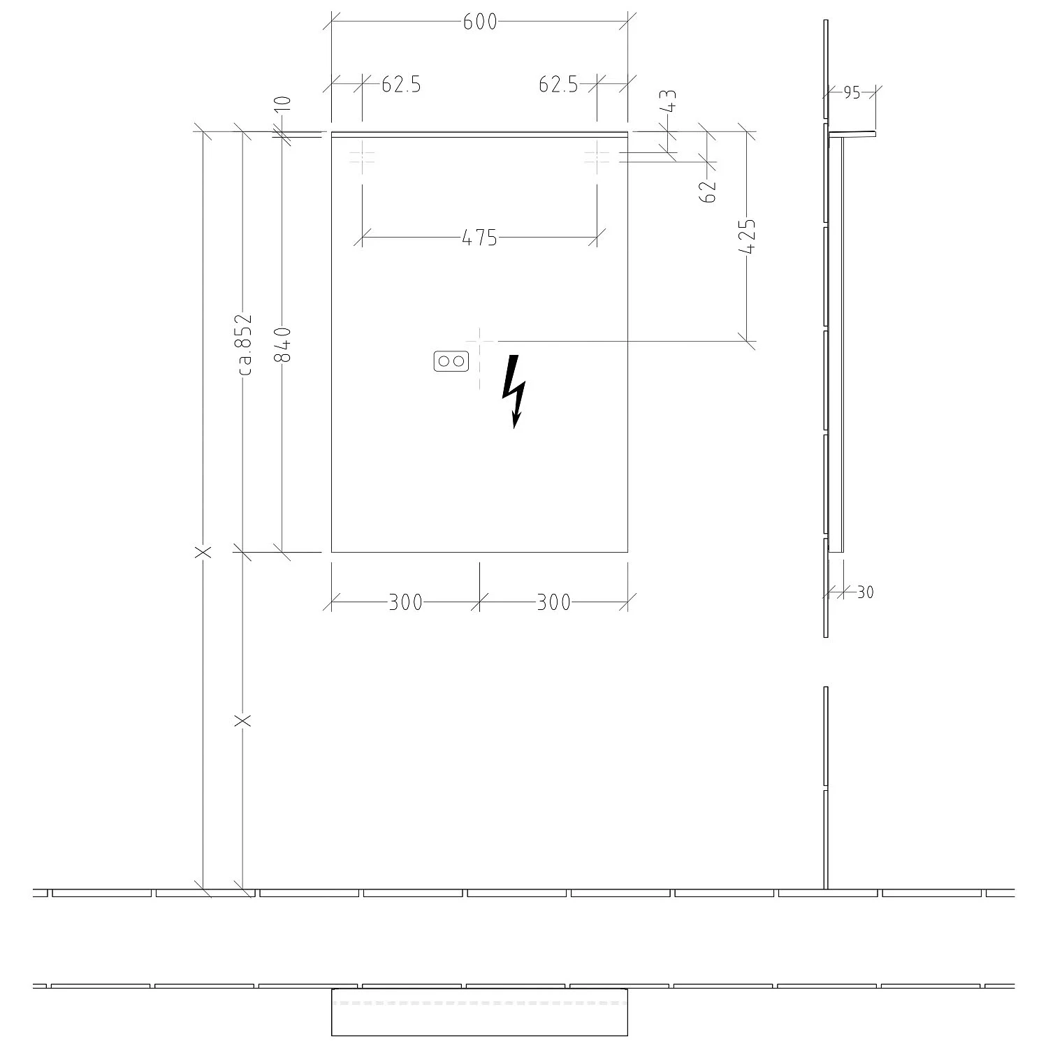 Sanipa Reflection Lichtspiegel LUCA 60 mit LED-Lichtsegel und Lichtsteuerung Bild 5