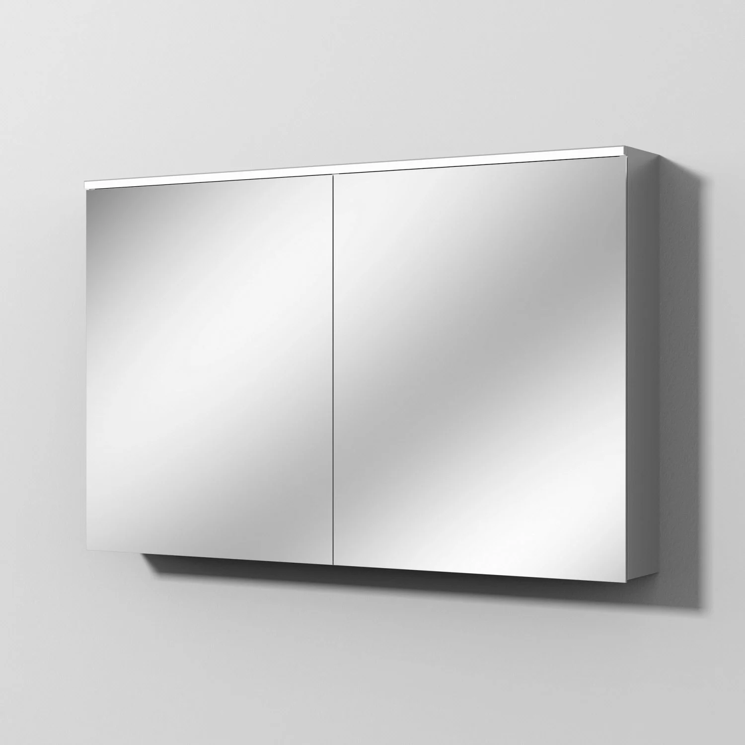 Sanipa Reflection Aluminium-Spiegelschrank ARND 120 mit LED-Leuchtpanel