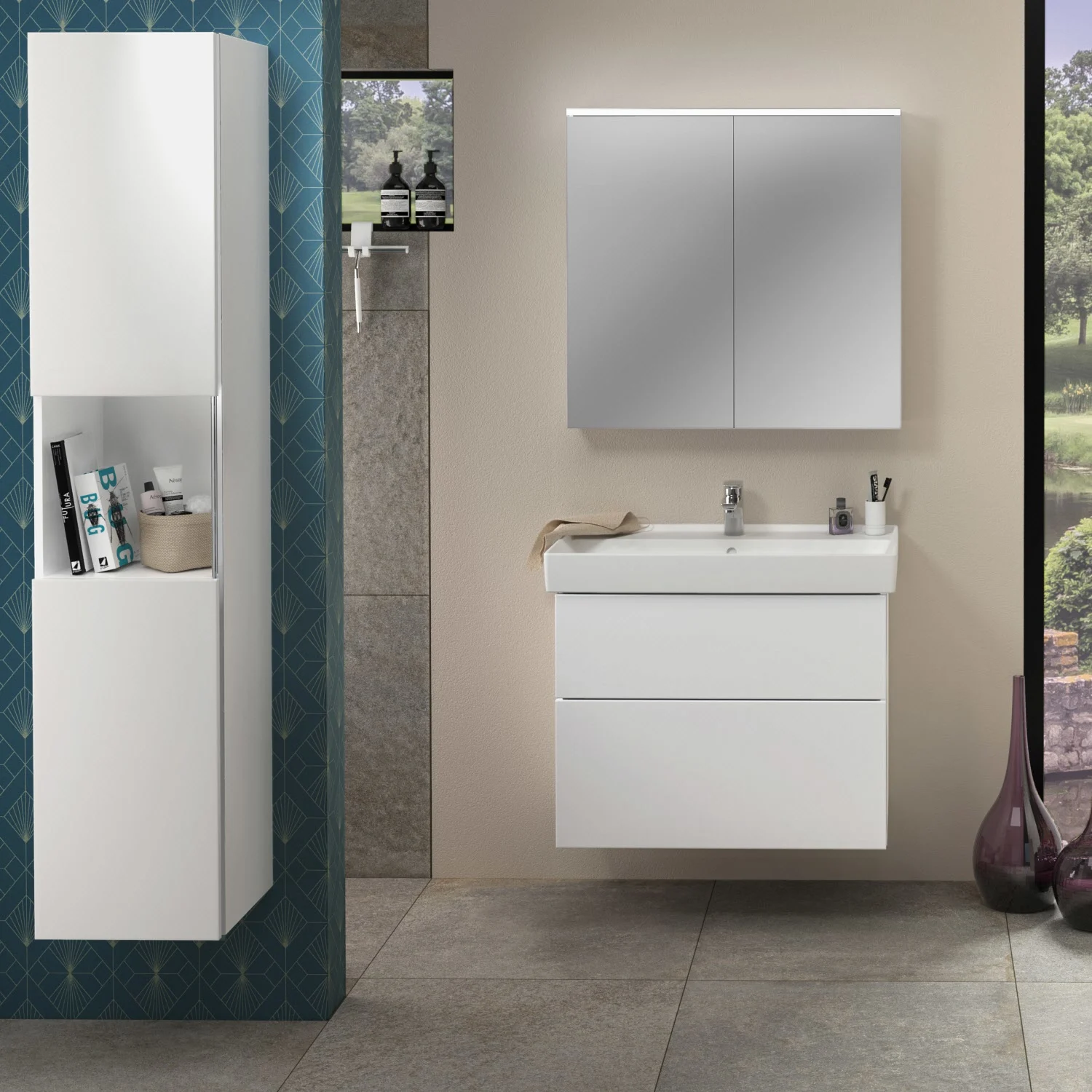 Sanipa Reflection Aluminium-Spiegelschrank ARND 80 mit LED-Leuchtpanel Bild 2