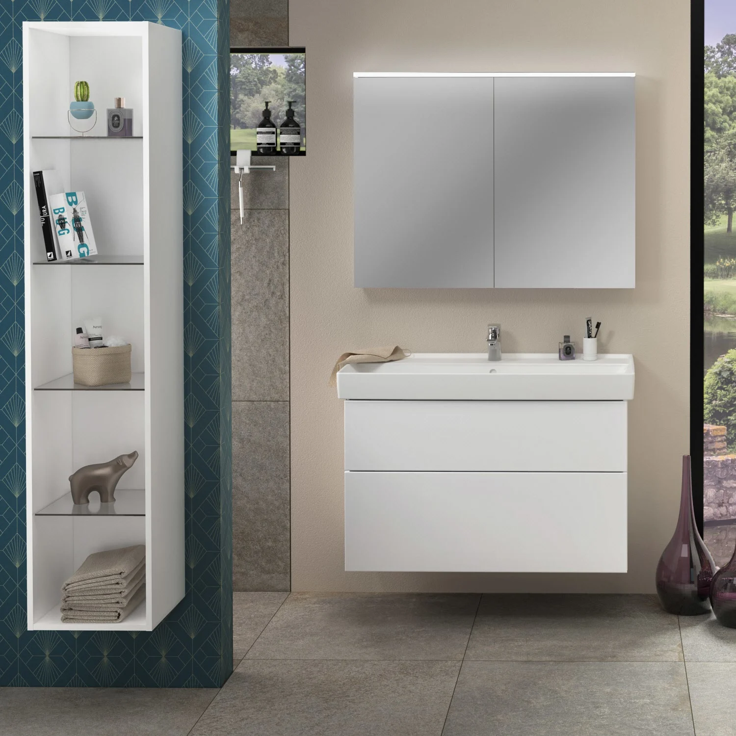 Sanipa Reflection Aluminium-Spiegelschrank ARND 100 mit LED-Leuchtpanel Bild 2