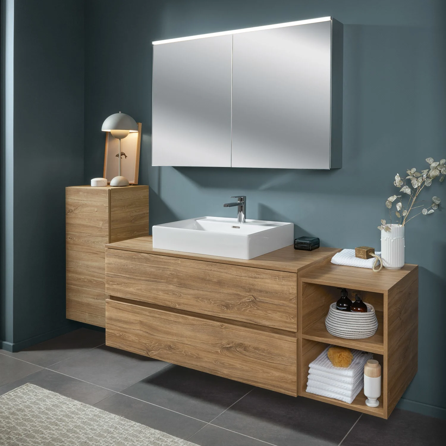 Sanipa Reflection Aluminium-Spiegelschrank ARND 120 mit LED-Leuchtpanel Bild 3