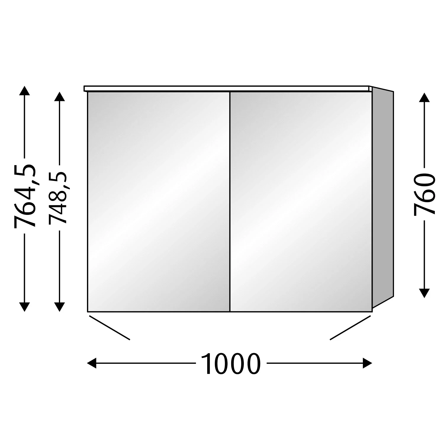 Sanipa Reflection Aluminium-Spiegelschrank ARND 100 mit LED-Leuchtpanel Bild 3