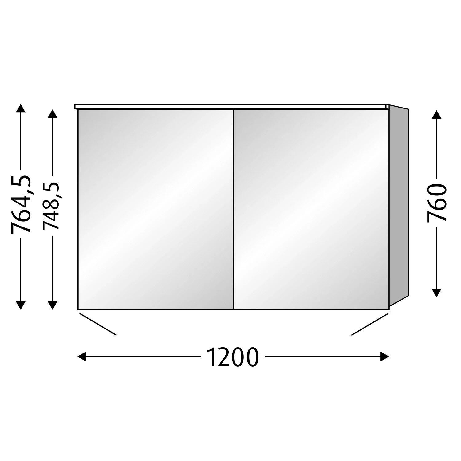 Sanipa Reflection Aluminium-Spiegelschrank ARND 120 mit LED-Leuchtpanel Bild 4