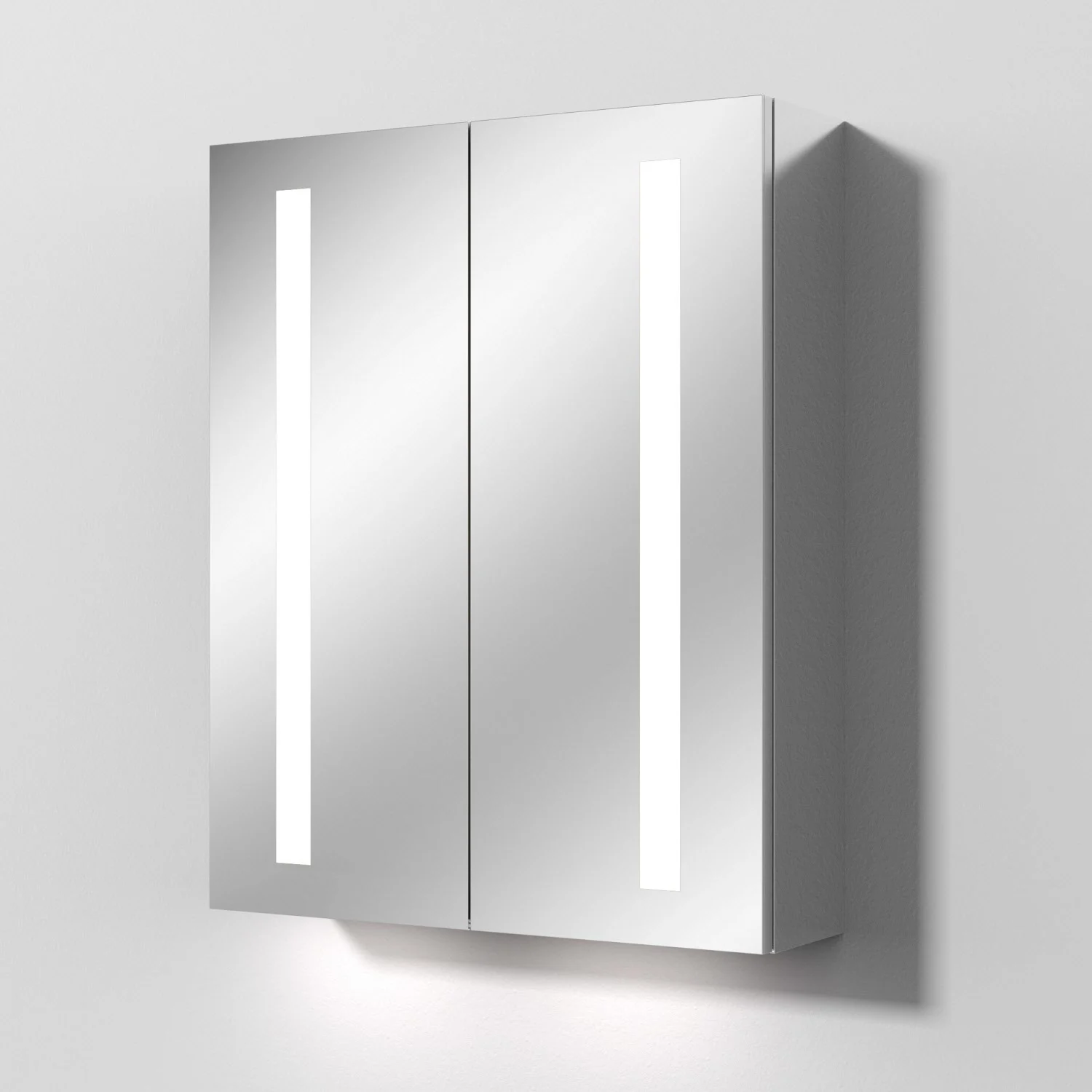 Szafka lustrzana z aluminium widok z boku, Sanipa