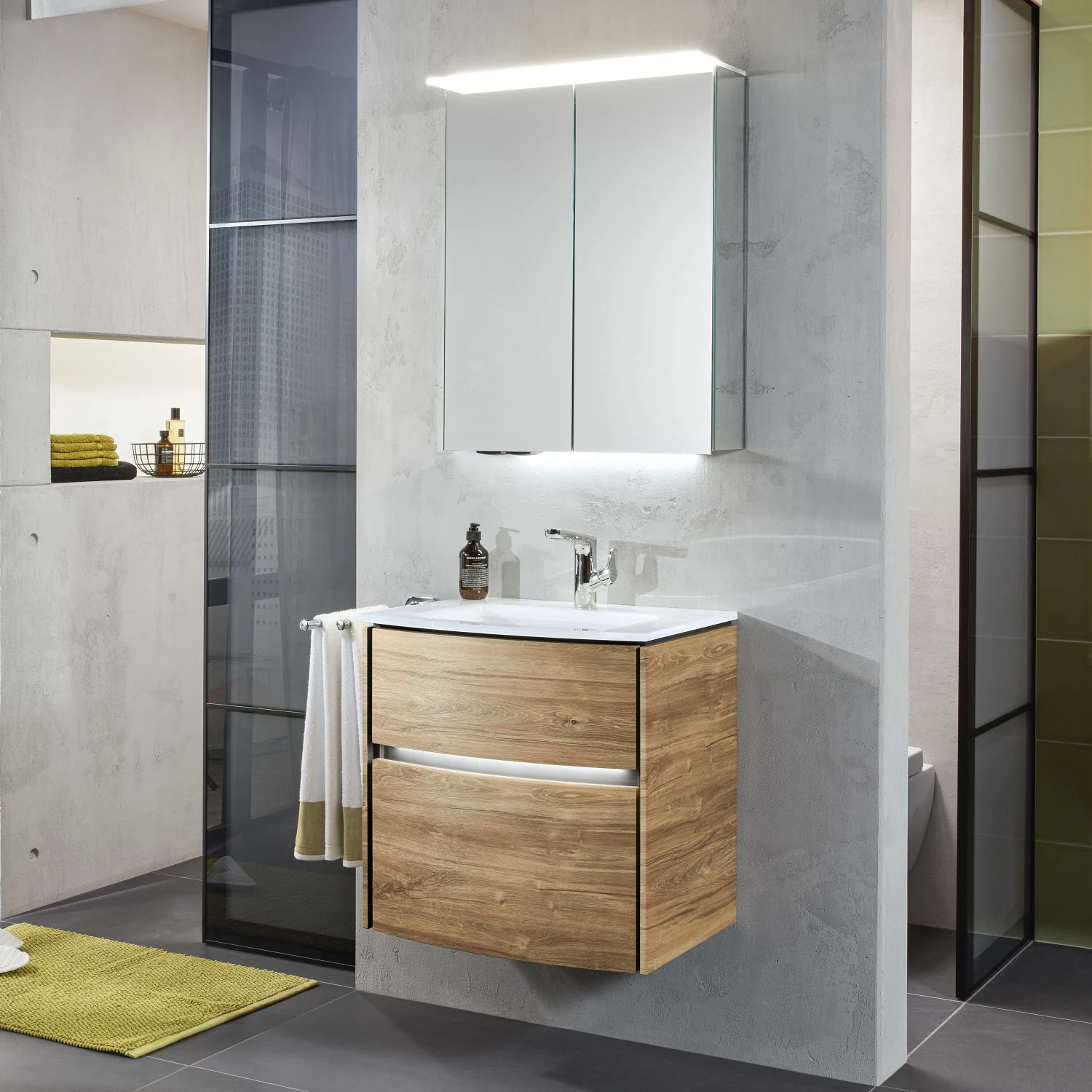 Sanipa Reflection Aluminium-Spiegelschrank ANNY 60 mit LED-Lichtsegel, mit Lichtsteuerung Bild 2