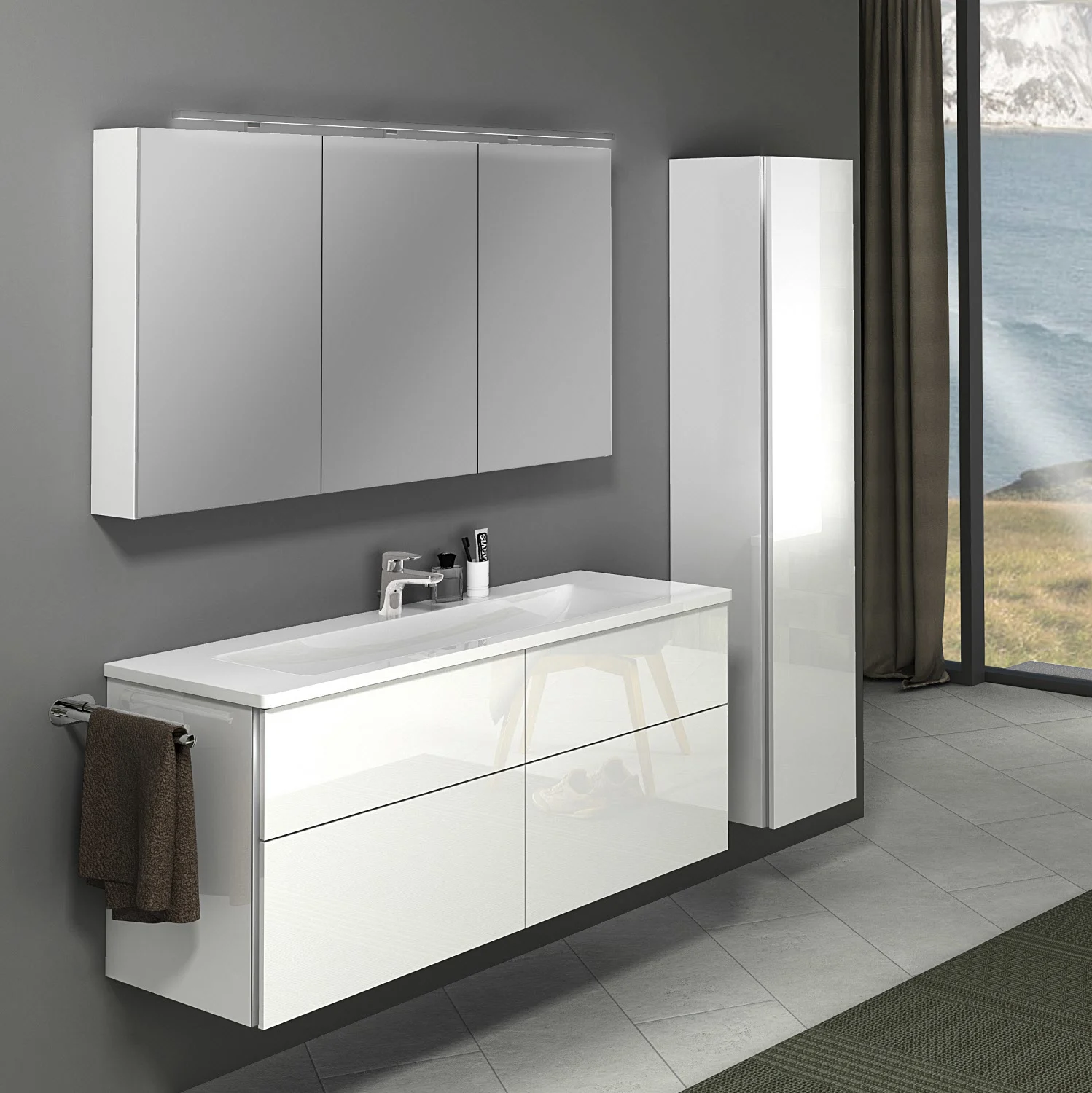 Sanipa Reflection Spiegelschrank MILLA 130 mit LED-Aufsatzleuchte Bild 2