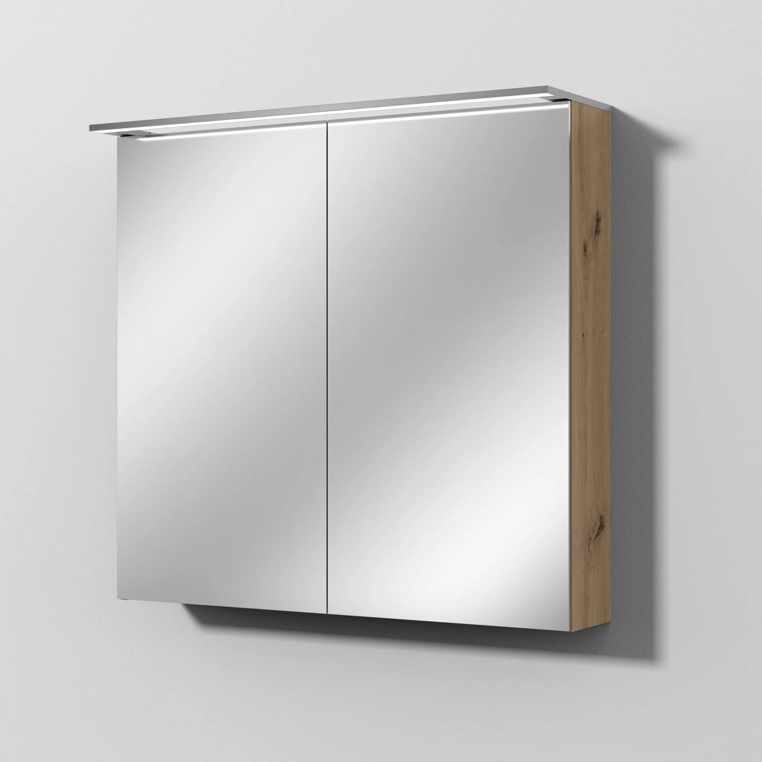 Sanipa Reflection Spiegelschrank MALTE 80 mit LED-Aufsatzleuchte