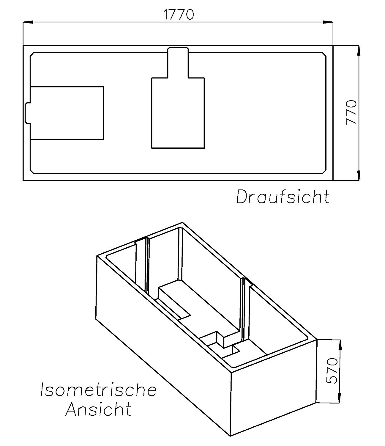 Schedel Wannenträger für Duravit D-Code 180 x 80 cm Mittelablauf Bild 2