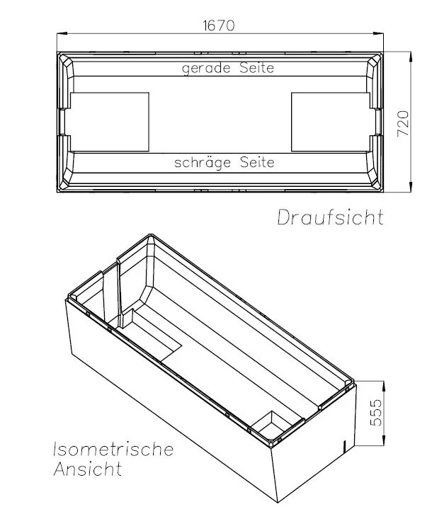 Schedel SuPERIO UNO Wannenträger mit 1 geraden und 1 schrägen Seite, Wannenmaß 170 x 75 cm Bild 2