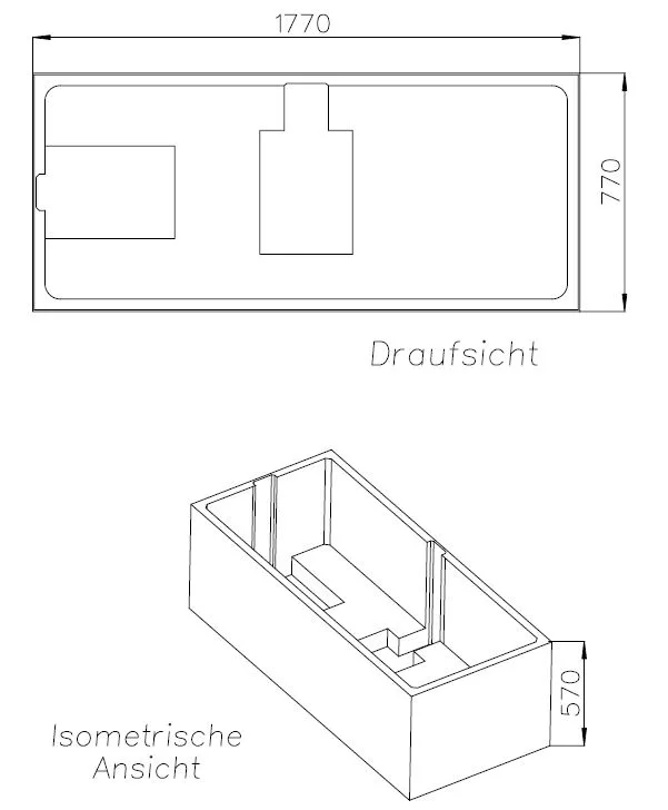 Schedel Wannenträger für Villeroy & Boch Avento Duo Badewanne 180 x 80 cm Bild 2
