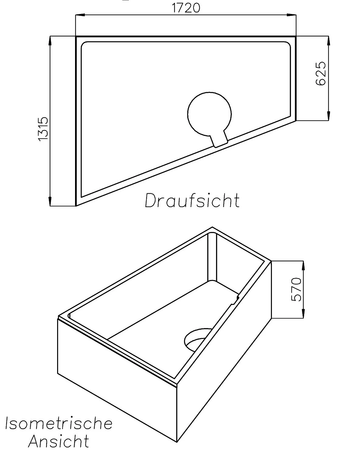 Schedel Wannenträger für Villeroy & Boch Loop & Friends Oval Eckbadewanne 175 x 135 cm, links Bild 2