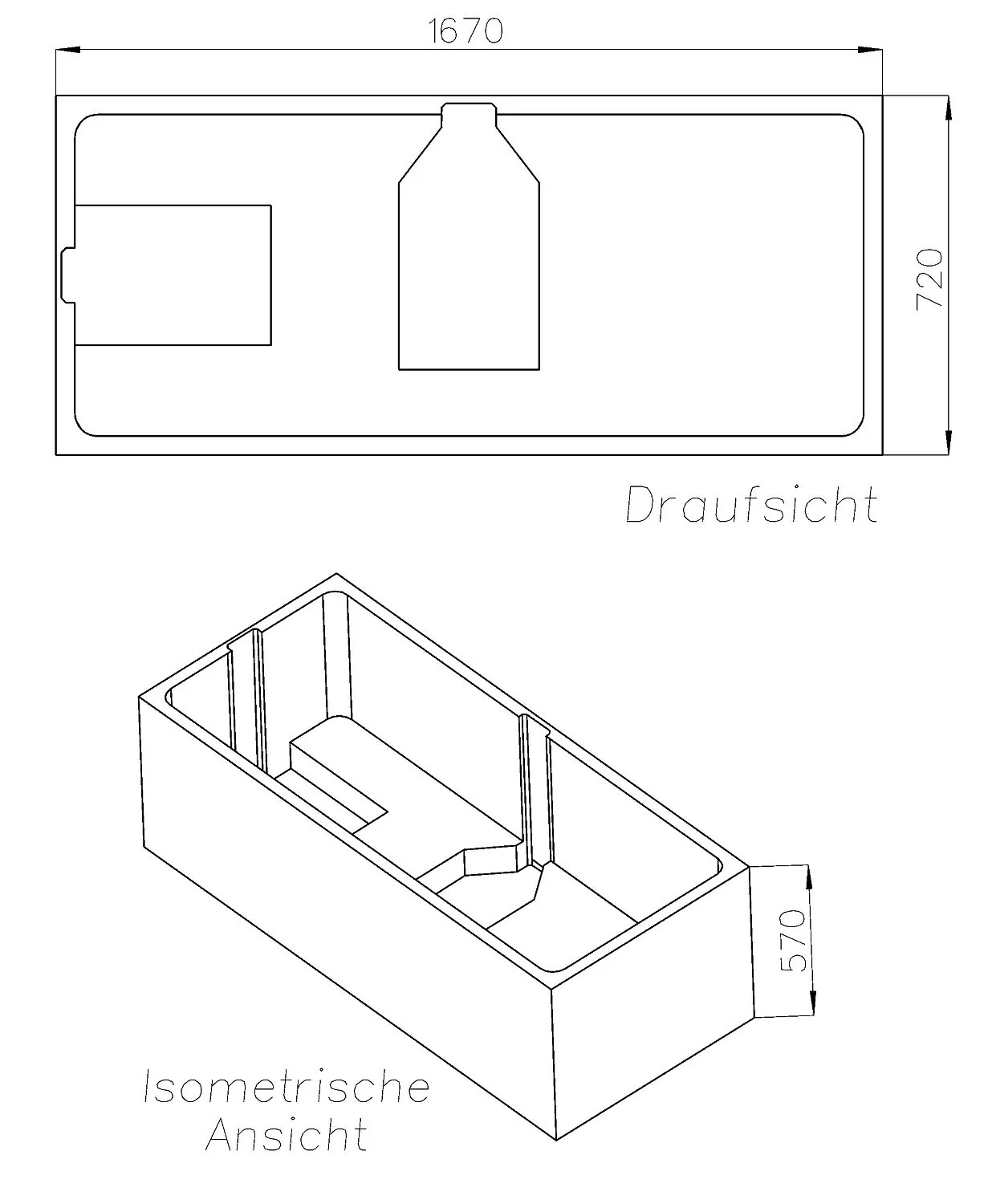 Schedel Wannenträger für Villeroy & Boch Subway Duo Badewanne 170 x 75 cm Bild 2