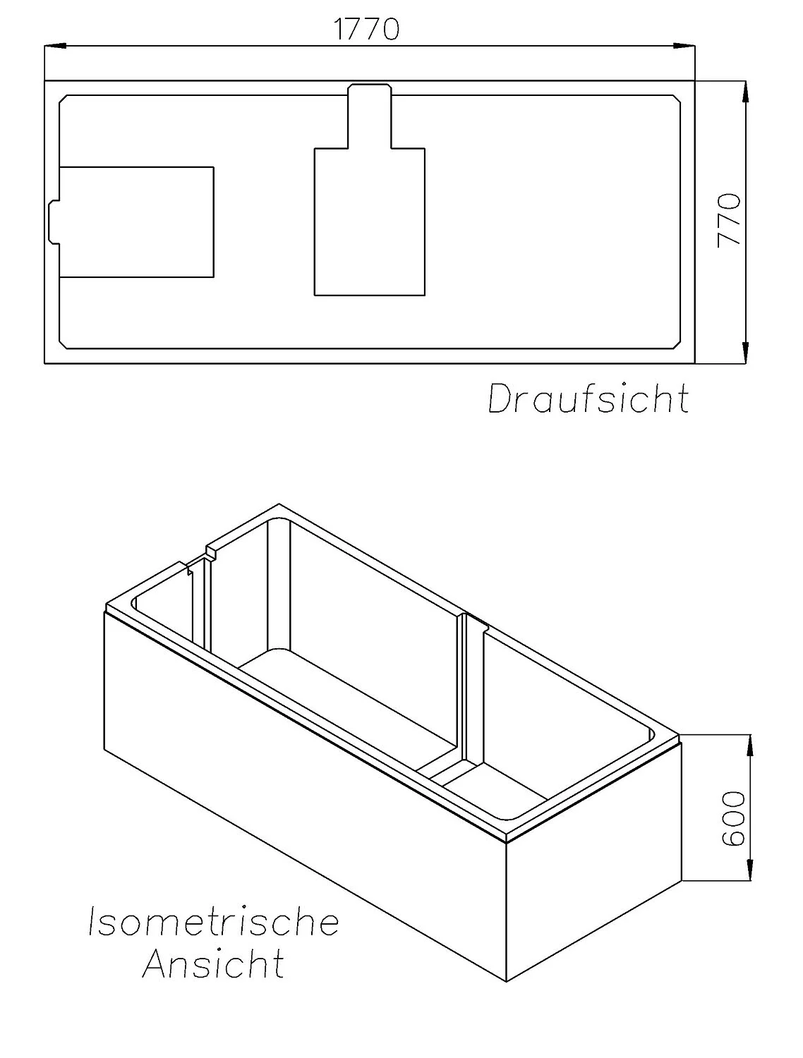 Schedel Wannenträger für Villeroy & Boch Subway Duo Badewanne 180 x 80 cm Bild 2