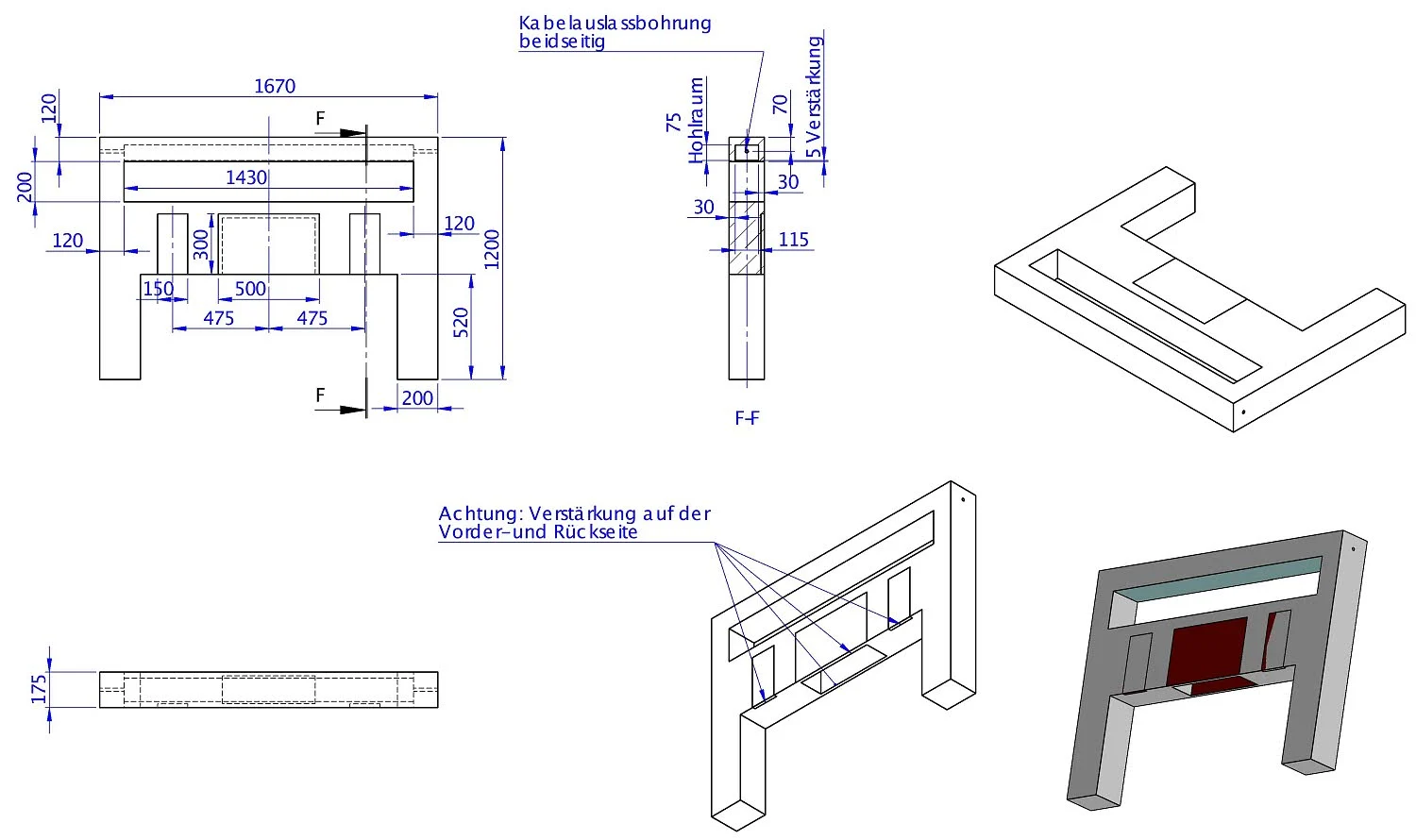 Schedel Anbaumodul für Wannenträger halbhoch 120 x 167 x 17,5 cm Bild 2