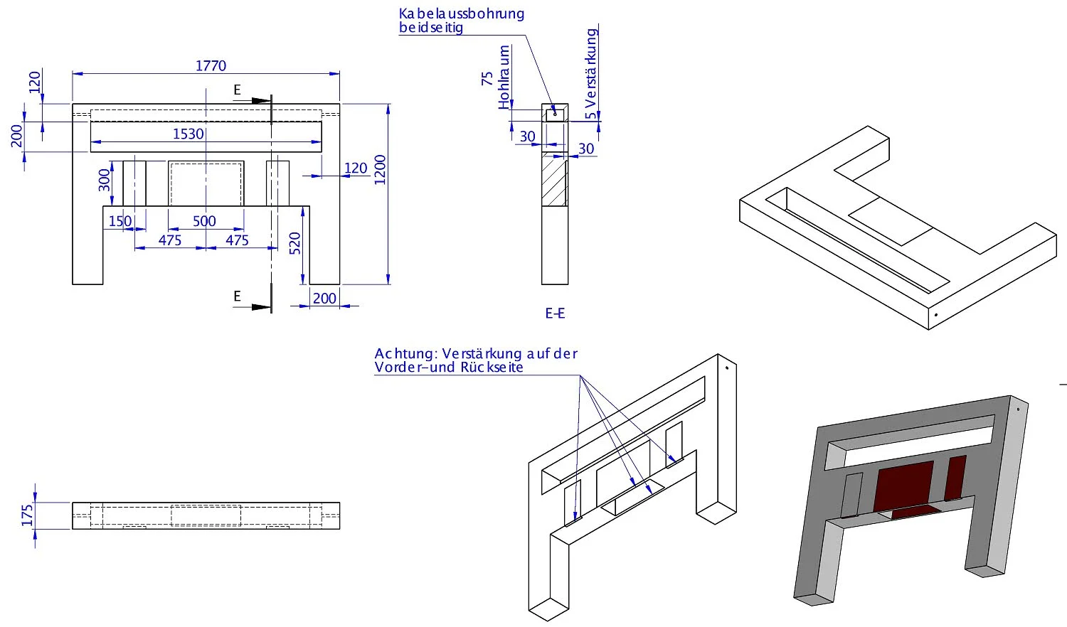 Schedel Anbaumodul für Wannenträger halbhoch 120 x 177 x 17,5 cm Bild 2
