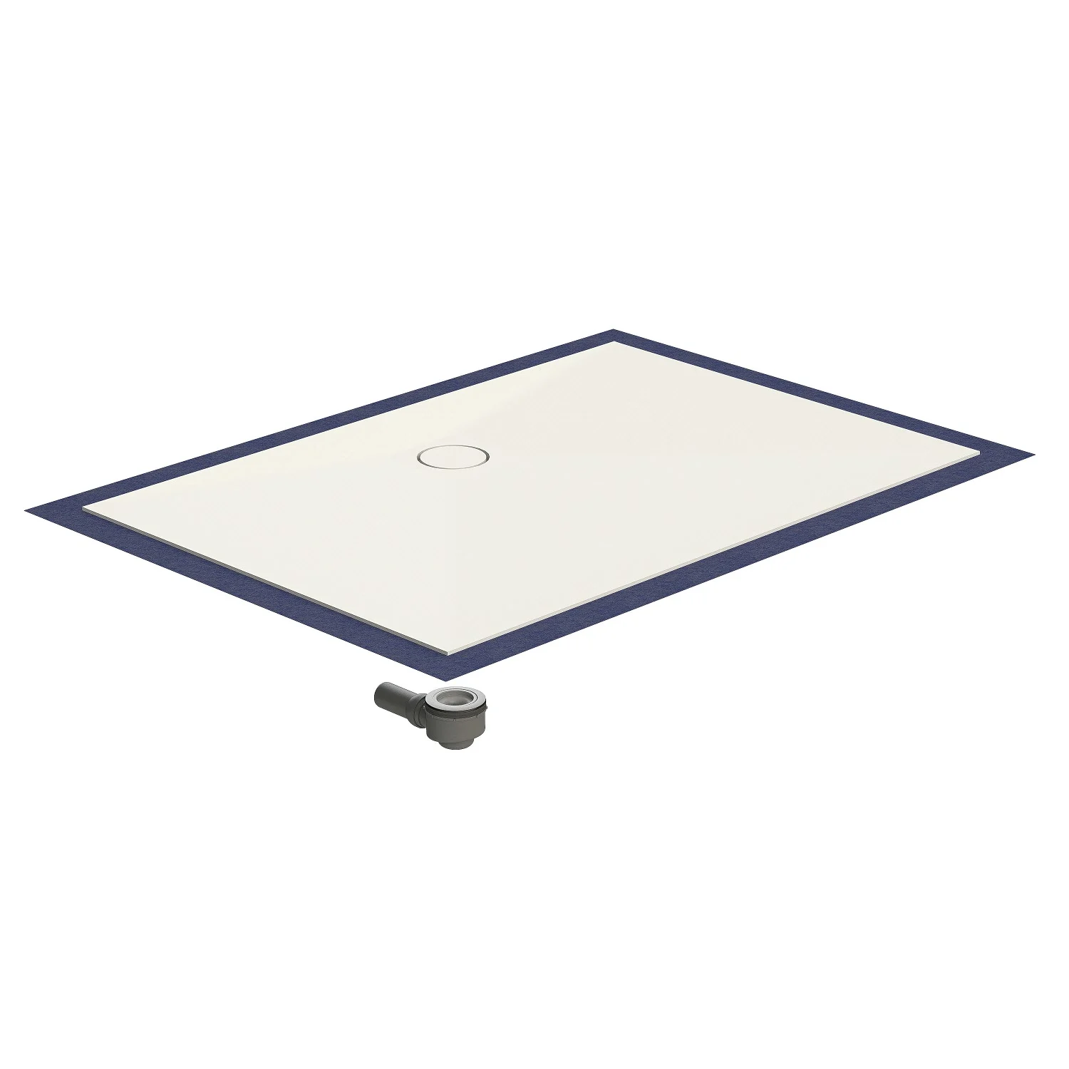 Schedel Plan Plus Mineral-Duschelement bodeneben 140 x 90 cm, Ablauf hinten mittig