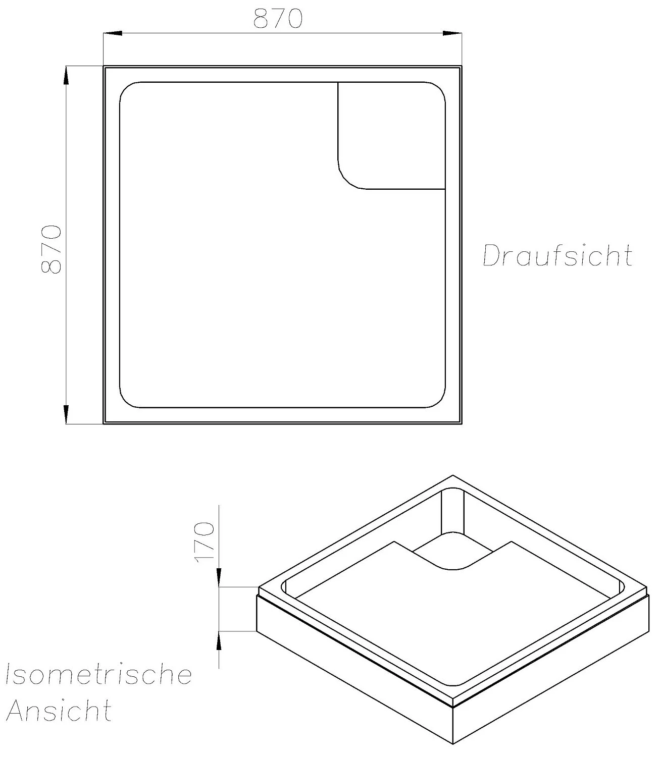 Schedel Duschwannenträger für Ideal Standard Hotline Neu 90 x 90 x 8 cm Bild 2