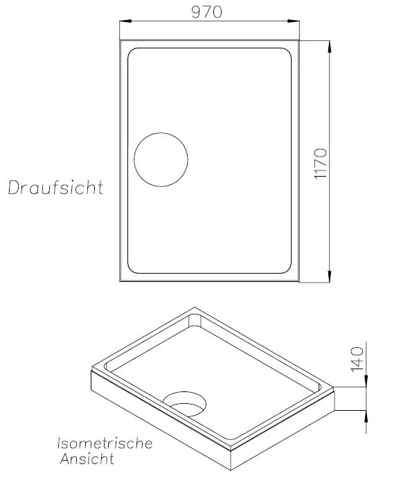 Schedel Duschwannenträger für Ideal Standard Ultra Flat 120 x 100 x 4,7 cm Bild 2