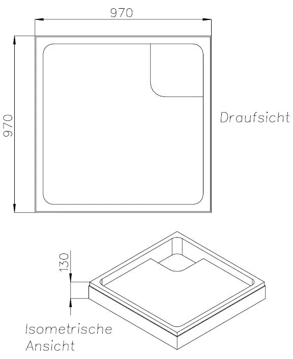 Schedel Duschwannenträger für Kaldewei Superplan 100 x 100 x 2,5 cm Bild 2