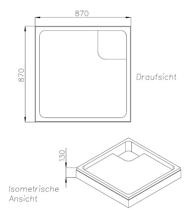 Schedel Duschwannenträger für Kaldewei Superplan 90 x 90 x 2,5 cm Bild 2