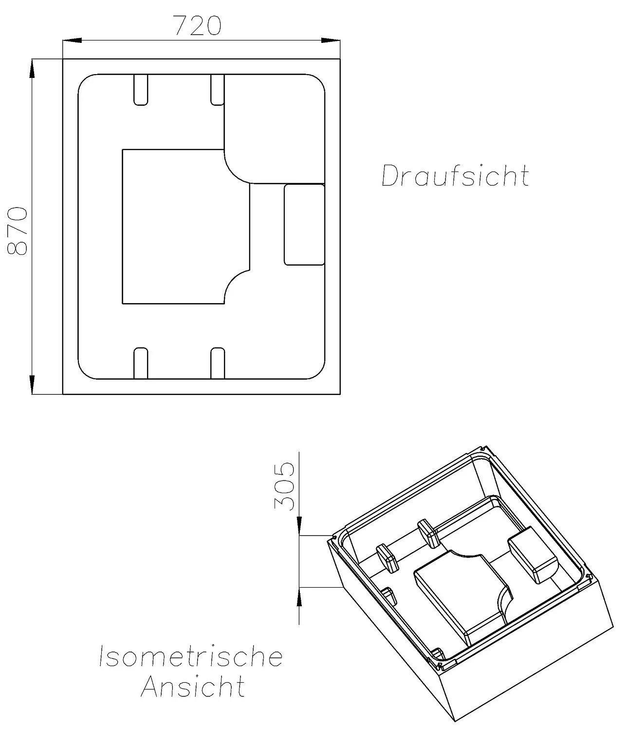 Schedel Standard Duschwannenträger 75 x 90 x 15 cm Bild 2