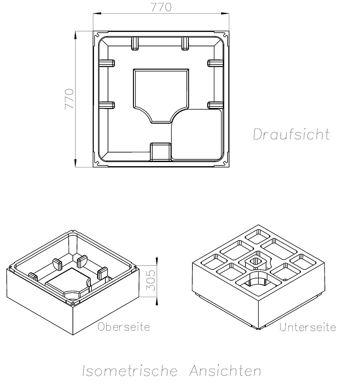 Schedel Standard Duschwannenträger 80 x 80 x 15 cm Bild 2