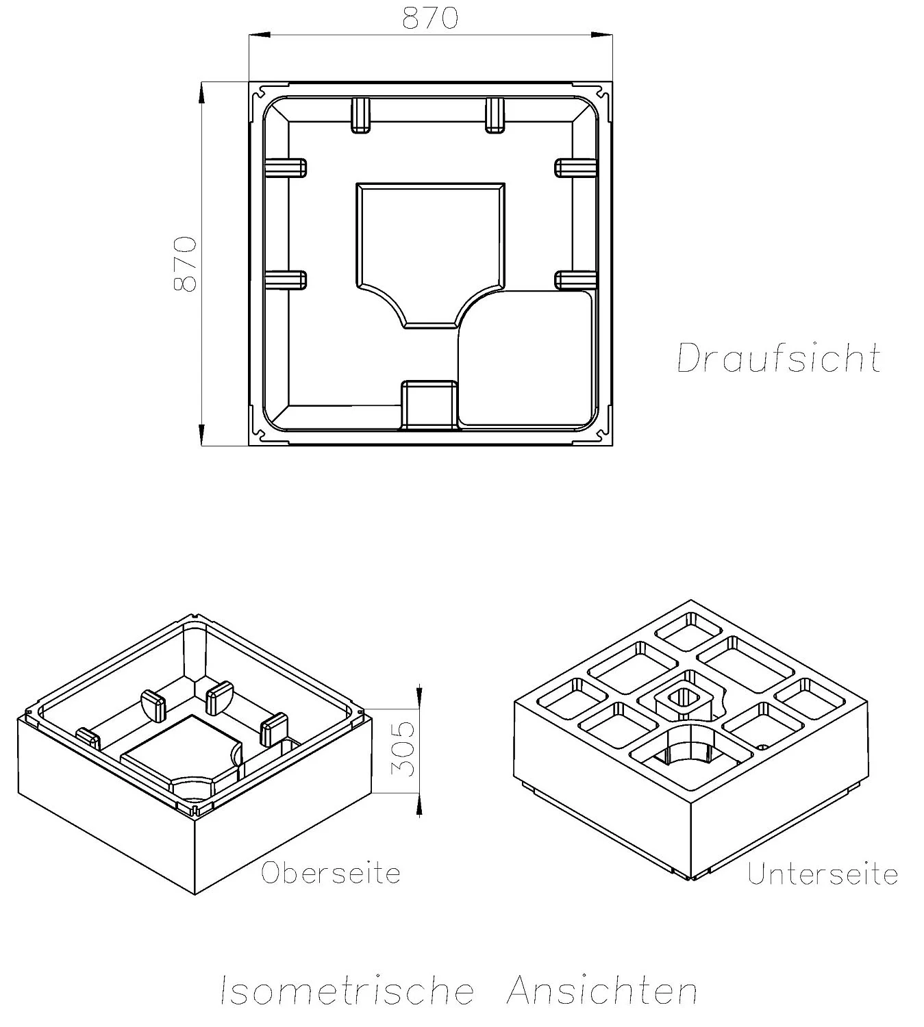 Schedel Standard Duschwannenträger 90 x 90 x 15 cm Bild 2