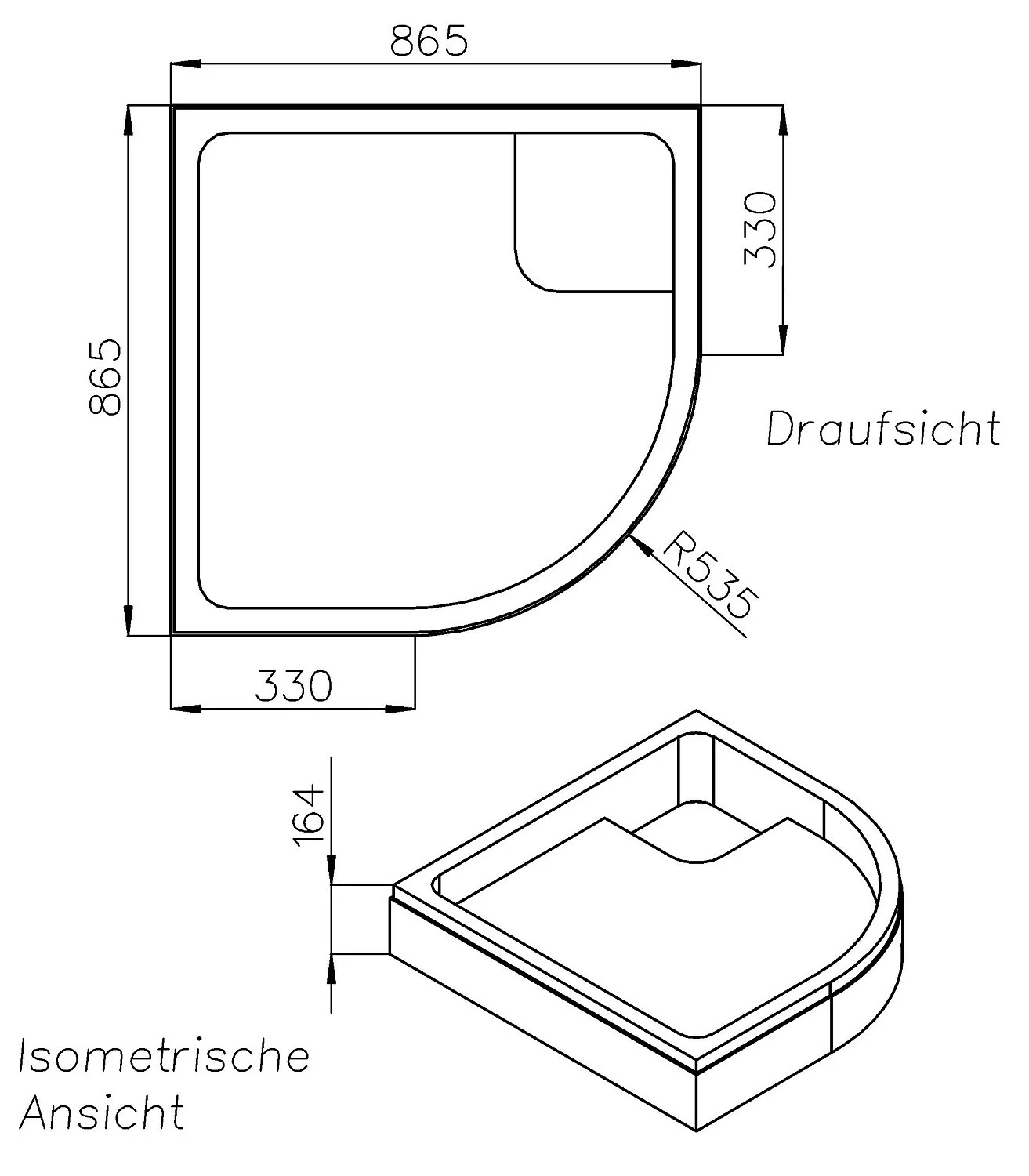 Schedel Duschwannenträger für Villeroy & Boch O.novo 90 x 90 x 6 cm Bild 2