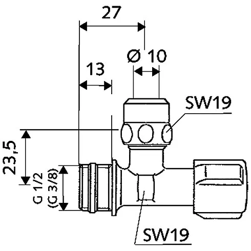 Schell Eckregulierventil Comfort ohne selbstdichtendes Anschlussgewinde Bild 2