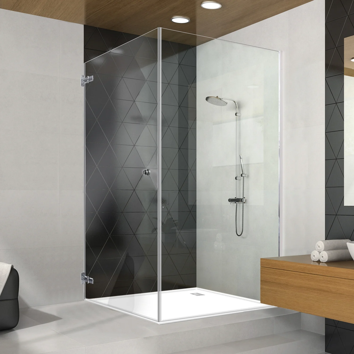 Sprinz BS-Dusche 75 Tür mit Seitenwand bis 100 x 100 x 200 cm