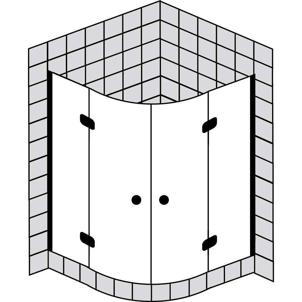 Sprinz Fortuna Viertelkreis 90 x 90 x 200 cm, R: 55 cm Doppeltür Bild 5