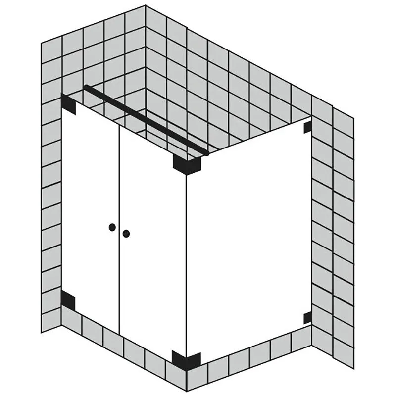Sprinz Omega Pendeltüren mit Seitenwänden 80, Pendeltür 130, Höhe 200 cm Bild 5