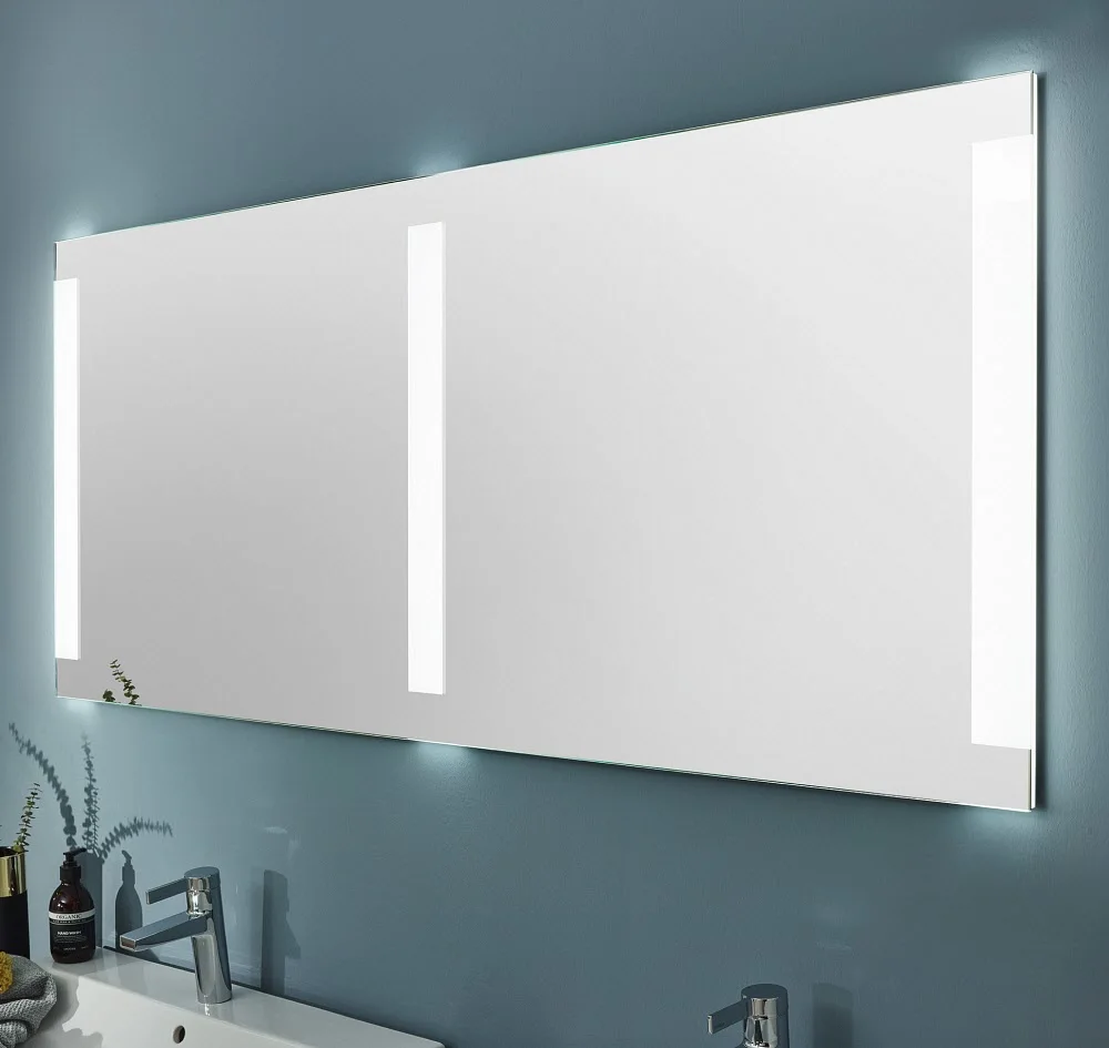 Sprinz Smart-Line Badspiegel LED 180 x 70 cm mit 3 seitlichen Sandstrahlungen und zentraler Sandstrahlung