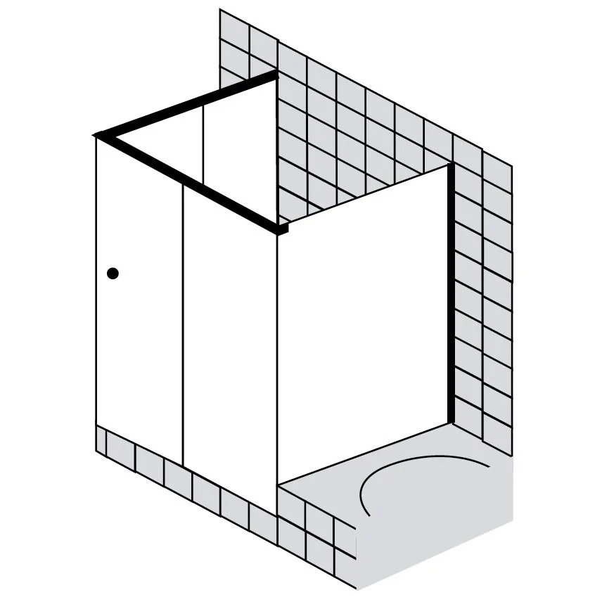 Sprinz Tansa U-Kabine mit Eckeinstieg bis 100 x 100 x 200 cm, mit verkürzter Seitenwand