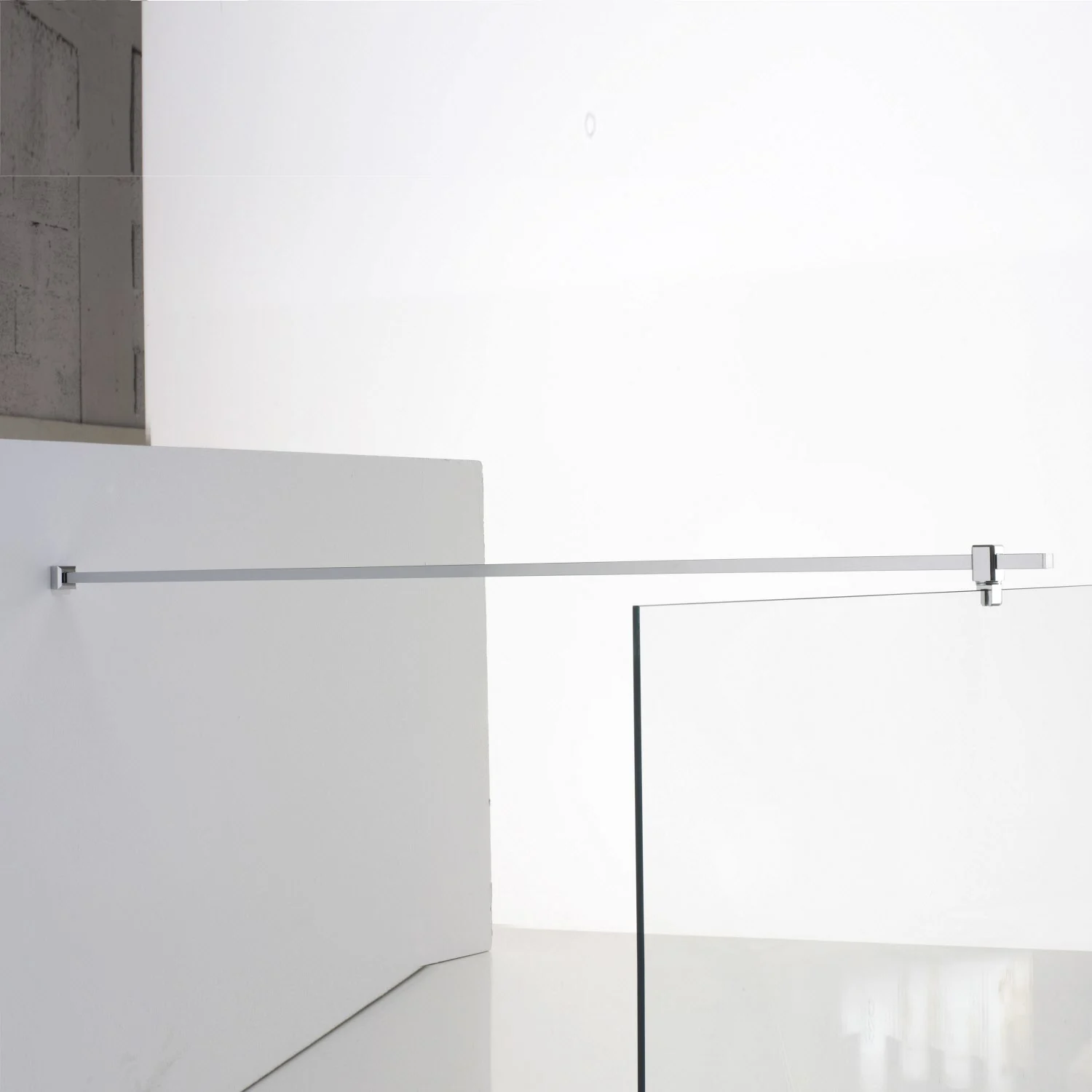 Sprinz Haltestange eckig, Glas - Wand, Länge 150 cm