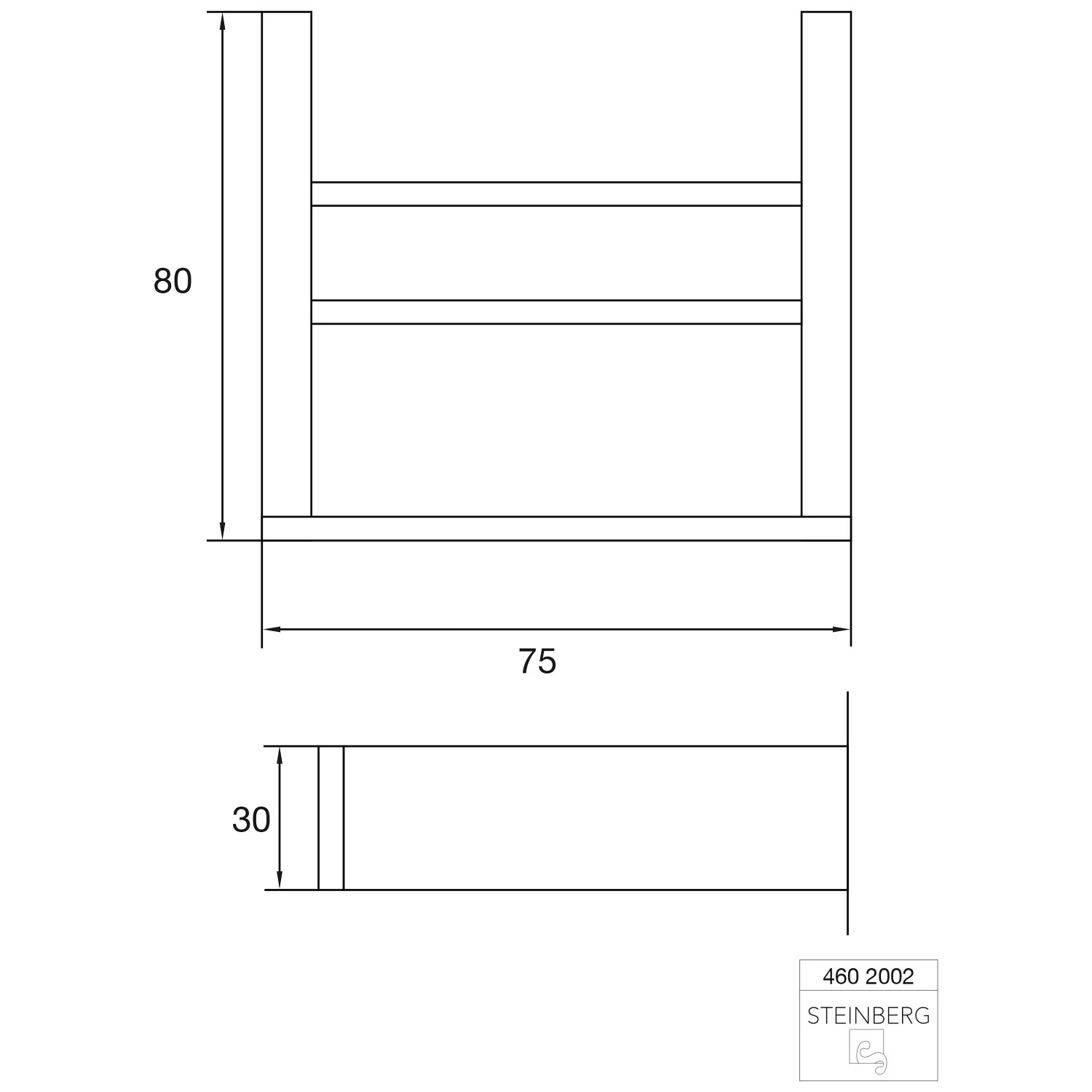 Steinberg Serie 460 Glashalter, mit Glas satiniert schwarz Bild 2