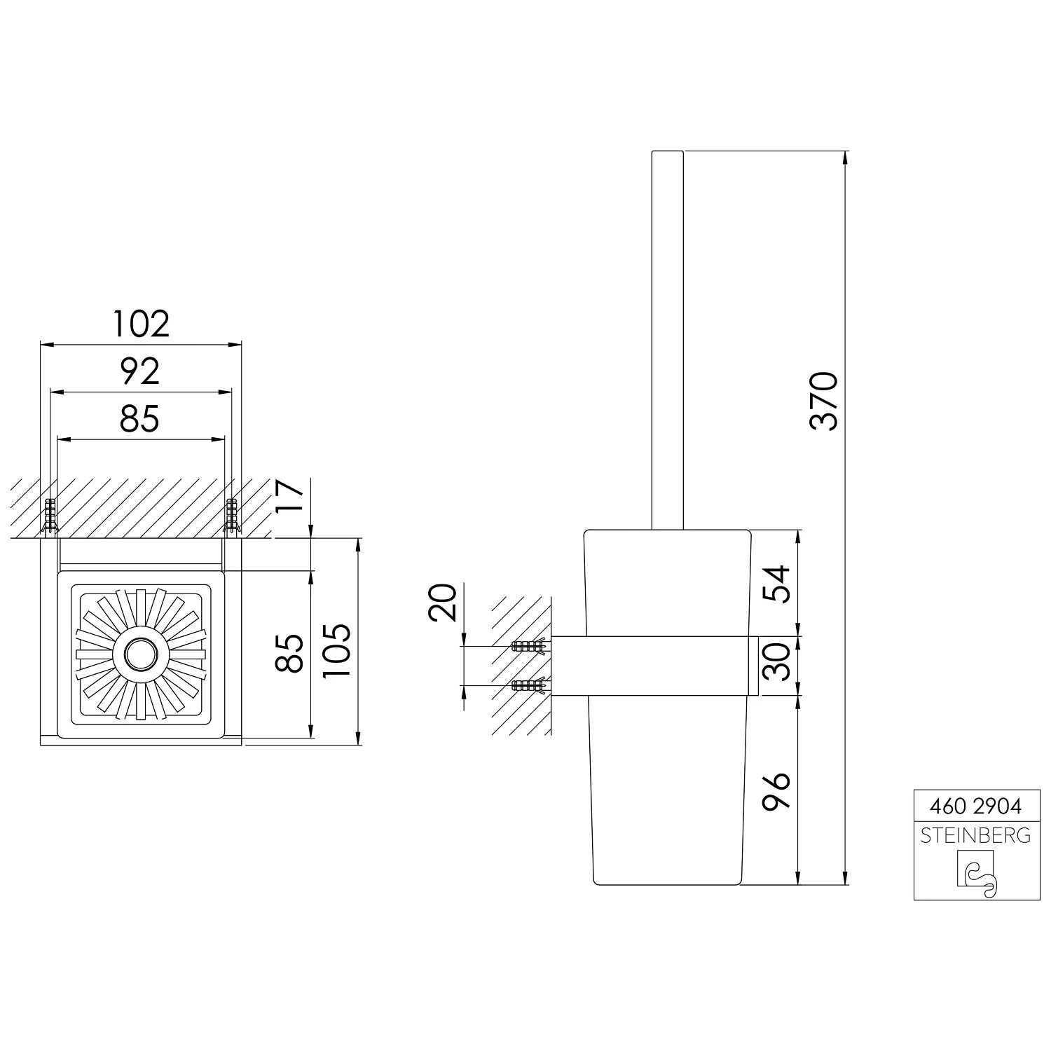 Steinberg Serie 460 Bürstengarnitur mit Glas schwarz Bild 2