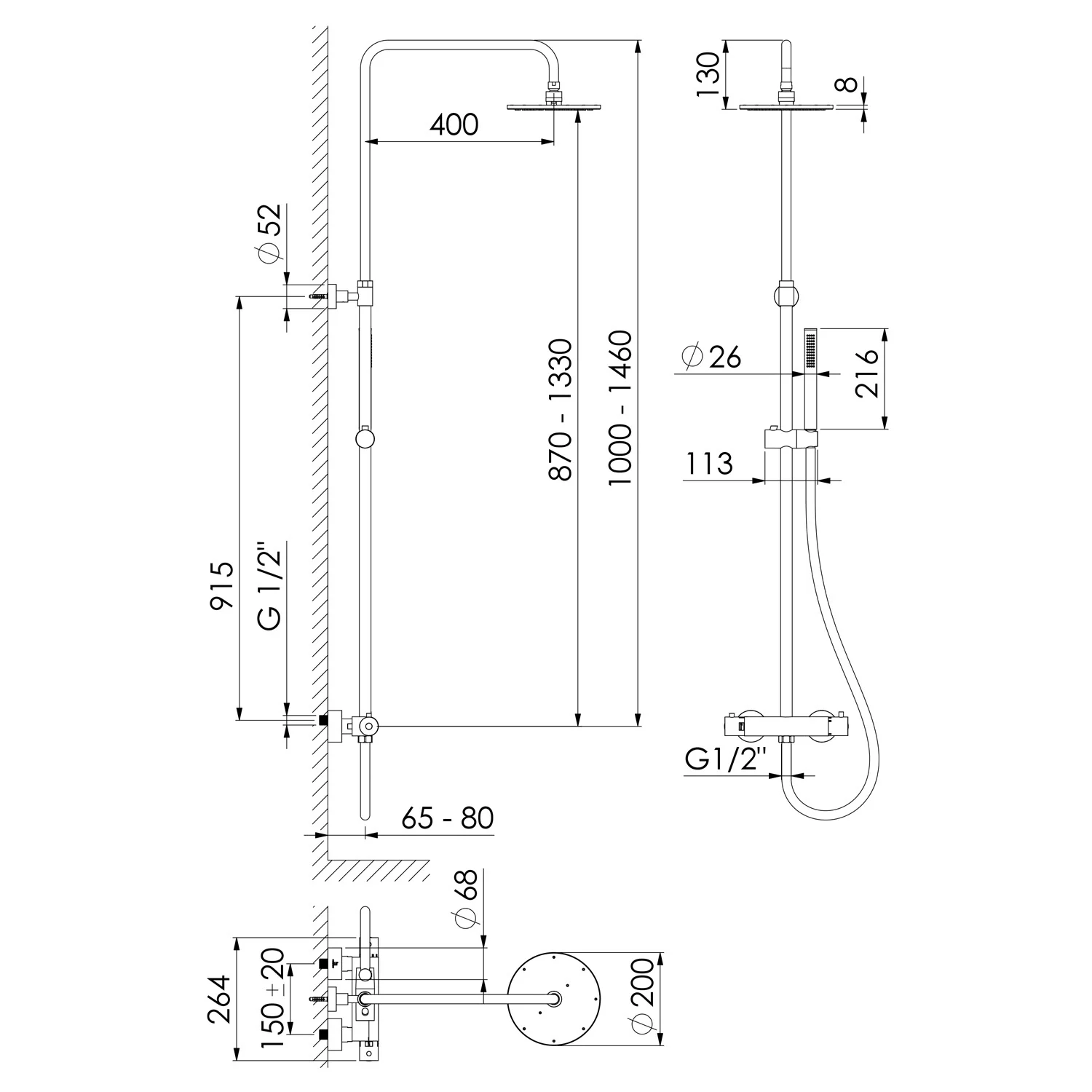 Steinberg Serie 100 Brauseset mit Thermostatarmatur Bild 5
