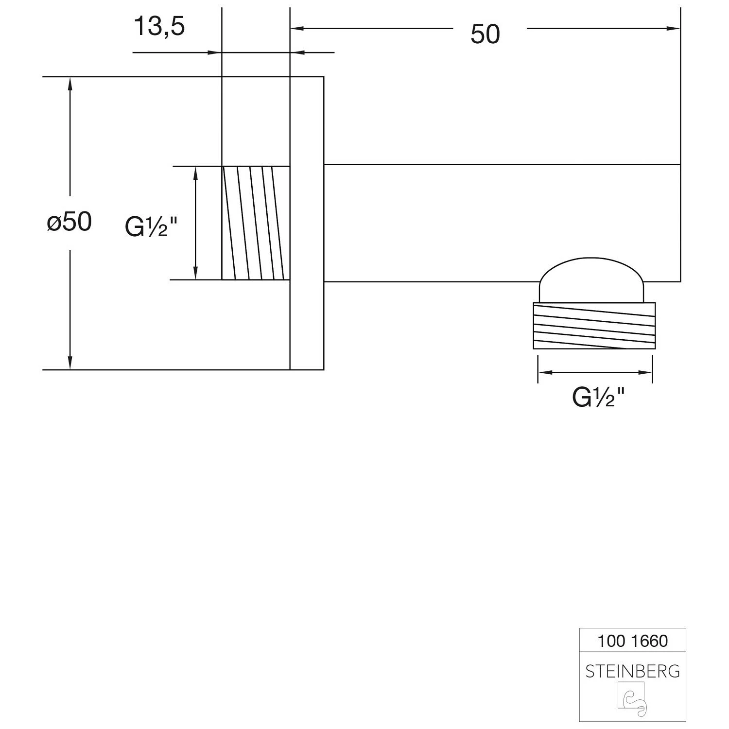 Steinberg Serie 100 Brauseanschlussbogen Bild 2