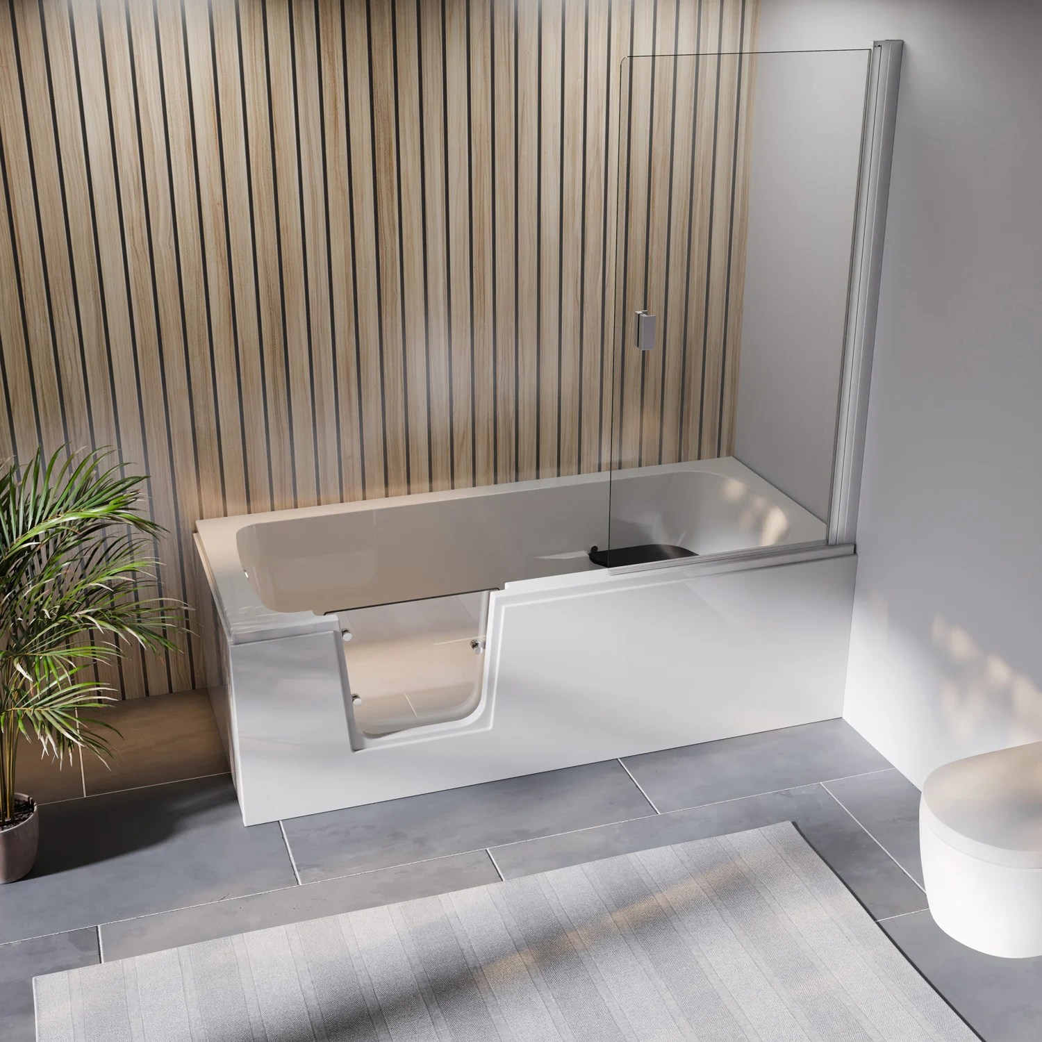 Steinkamp easy entry Badewanne 160 x 75 cm mit Glastür links und Acrylverkleidung Bild 7