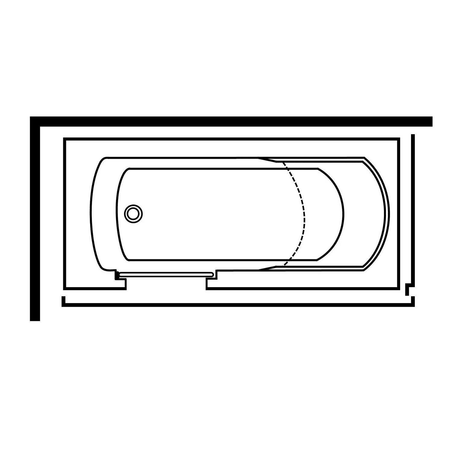Steinkamp easy entry Badewanne 170 x 75 cm mit Glastür links, Trio Ablauf und Styrodurverkleidung Bild 5
