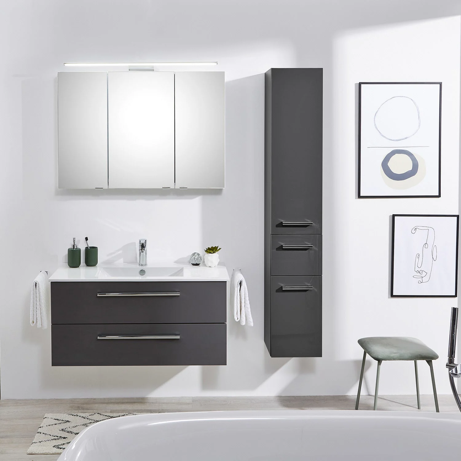 Steinkamp Life 2.0 Hochschrank 30 x 168 cm mit 2 Drehtüren, 1 Auszug Bild 6