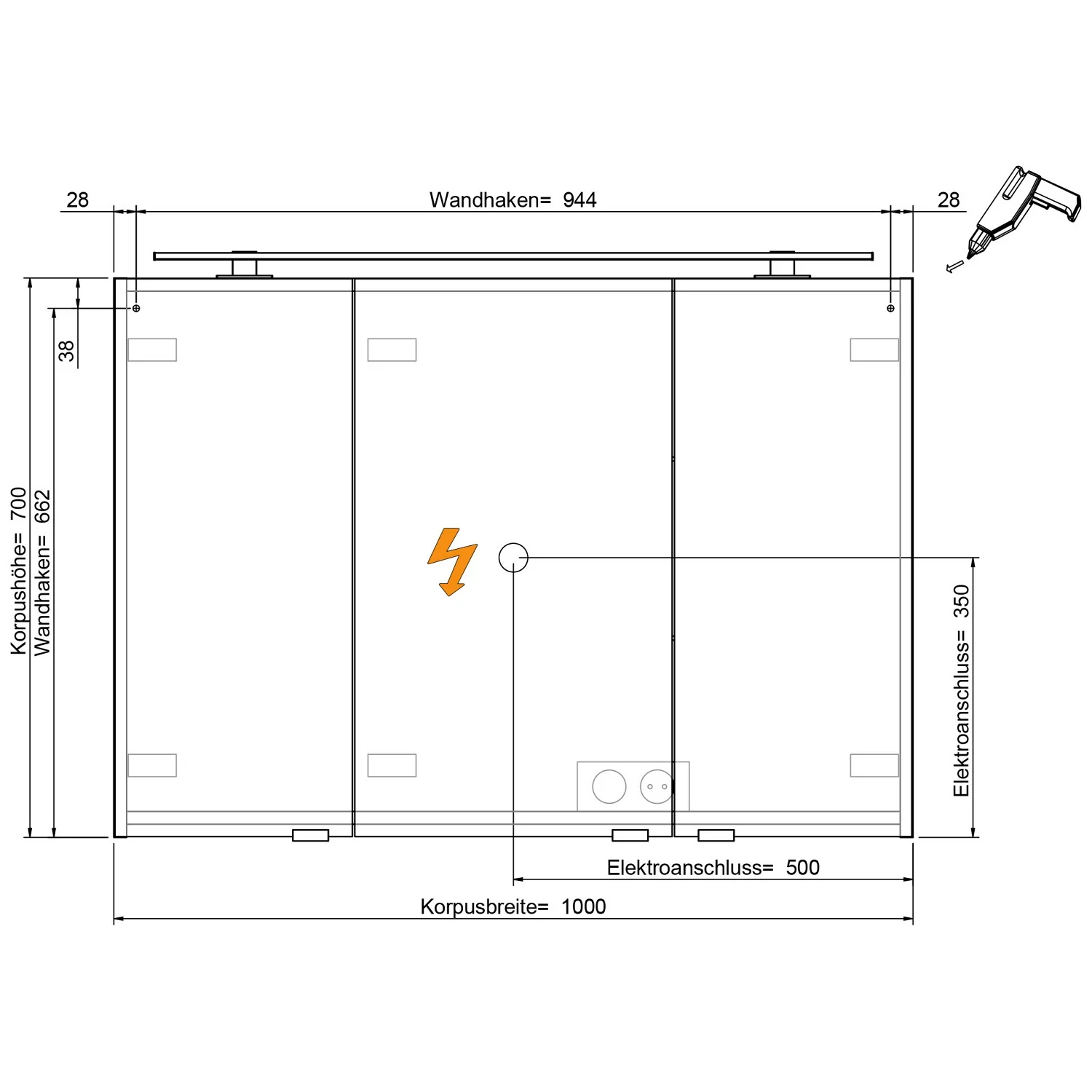 Steinkamp Life 2.0 Spiegelschrank 100 cm mit LED Aufsatzleuchte Bild 5
