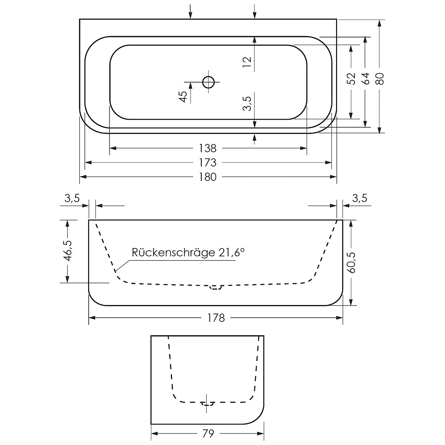 Steinkamp Living Vorwand-Badewanne 180 x 80 cm, mit MT5 Bild 4