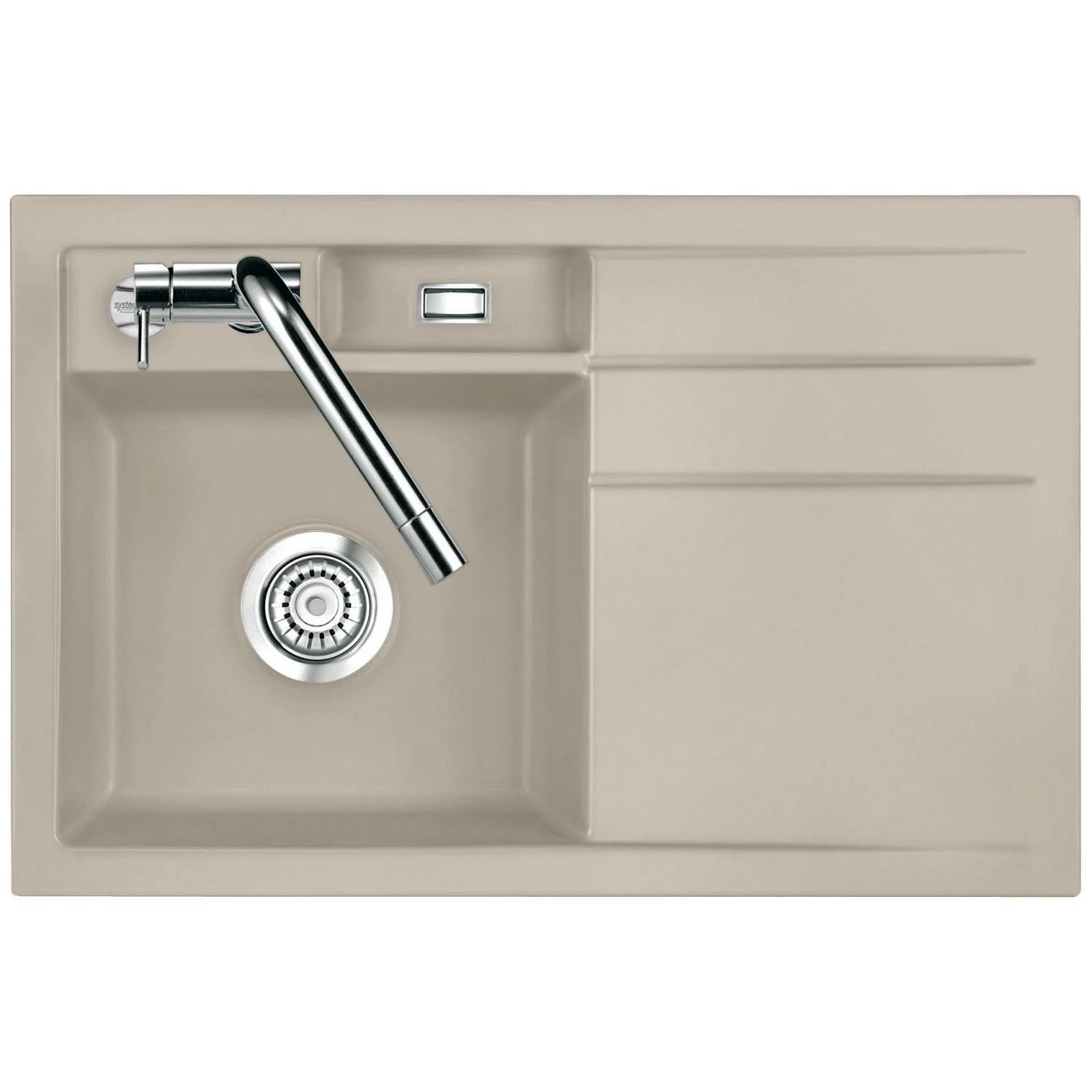 Zlew ceramiczny widok z przodu, taupe, Systemceram