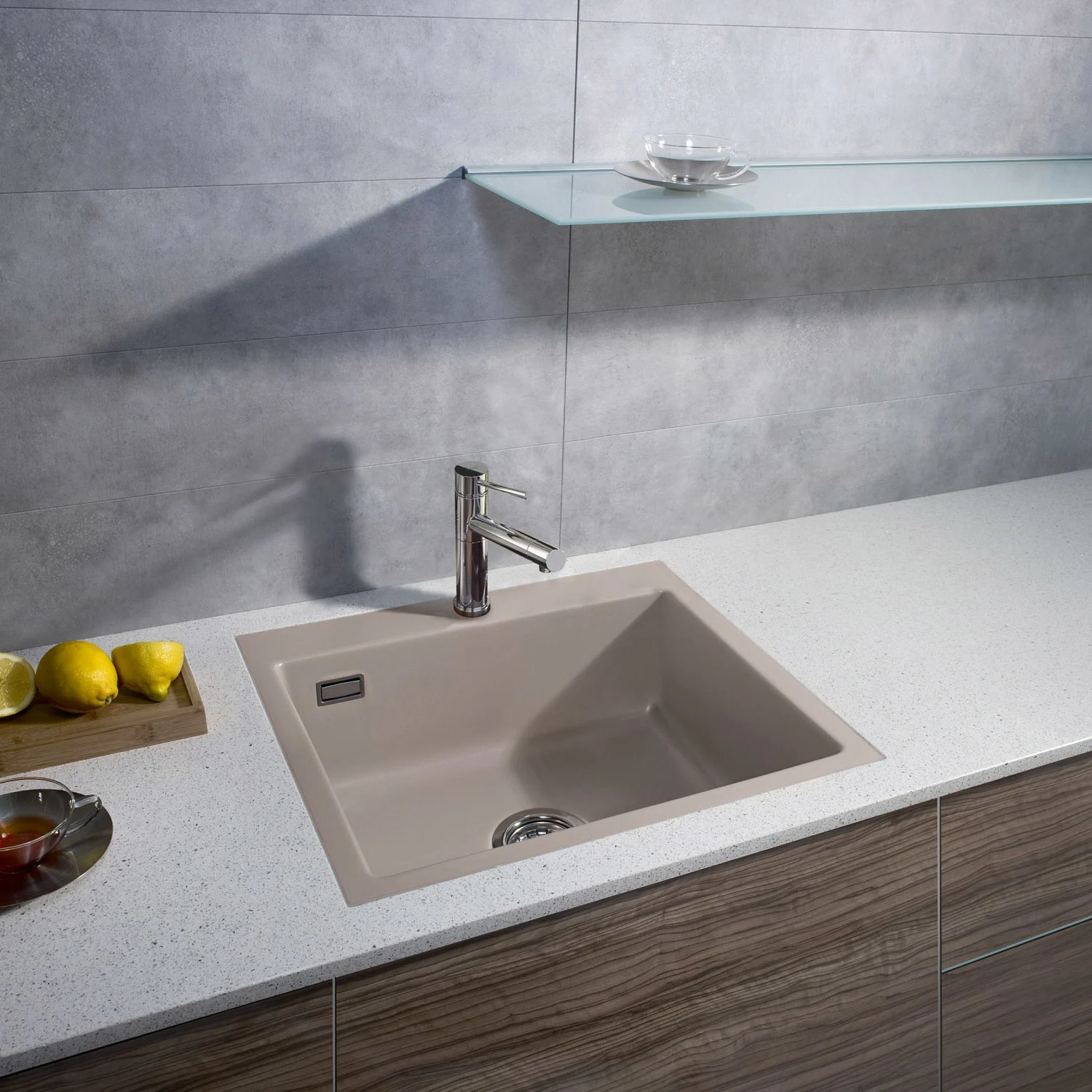 Zlewozmywak ceramiczny w blacie z baterią, Systemceram