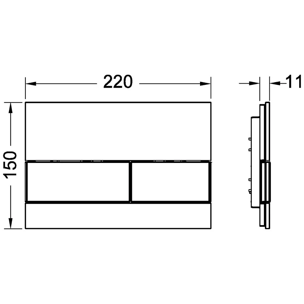 TECE TECEsquare WC-Betätigungsplatte Glas für Zweimengentechnik Bild 3